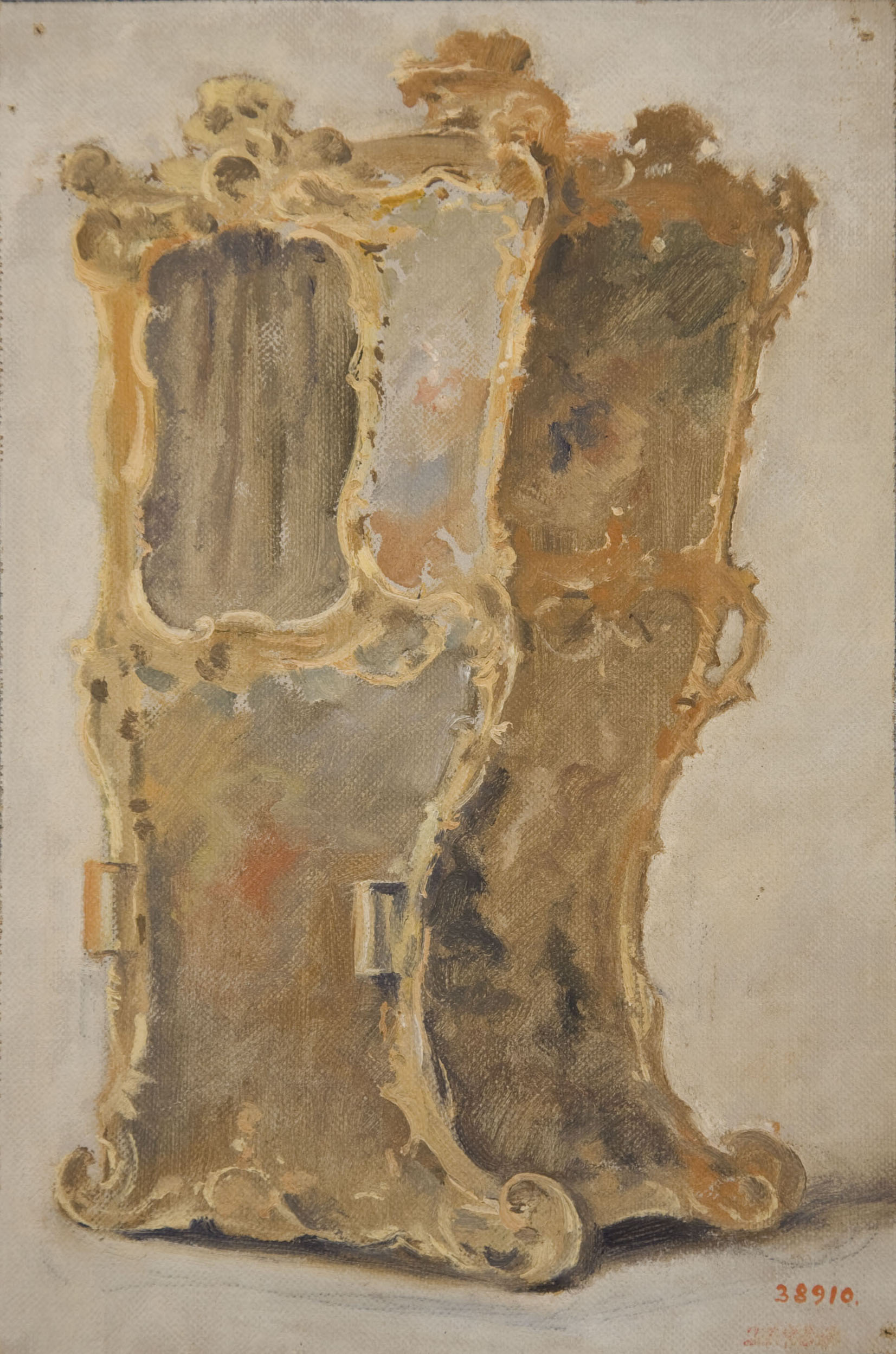image for: Claudi Lorenzale - Cadira de mà estil Lluís XV - Segona meitat del segle XIX