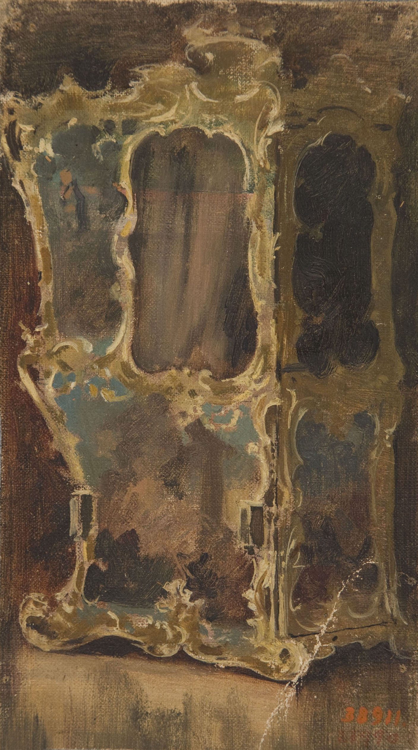 image for: Claudi Lorenzale - Cadira de mà estil Lluís XV - Segona meitat del segle XIX