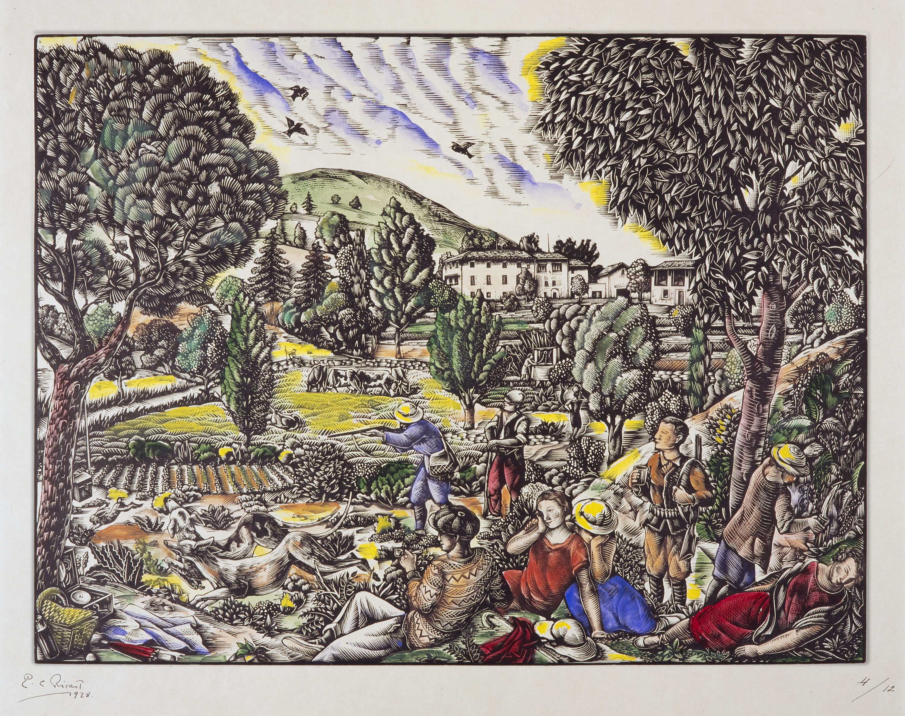 image for: Enric Cristòfol Ricart - Cacera de la llebre al Montseny - 1928