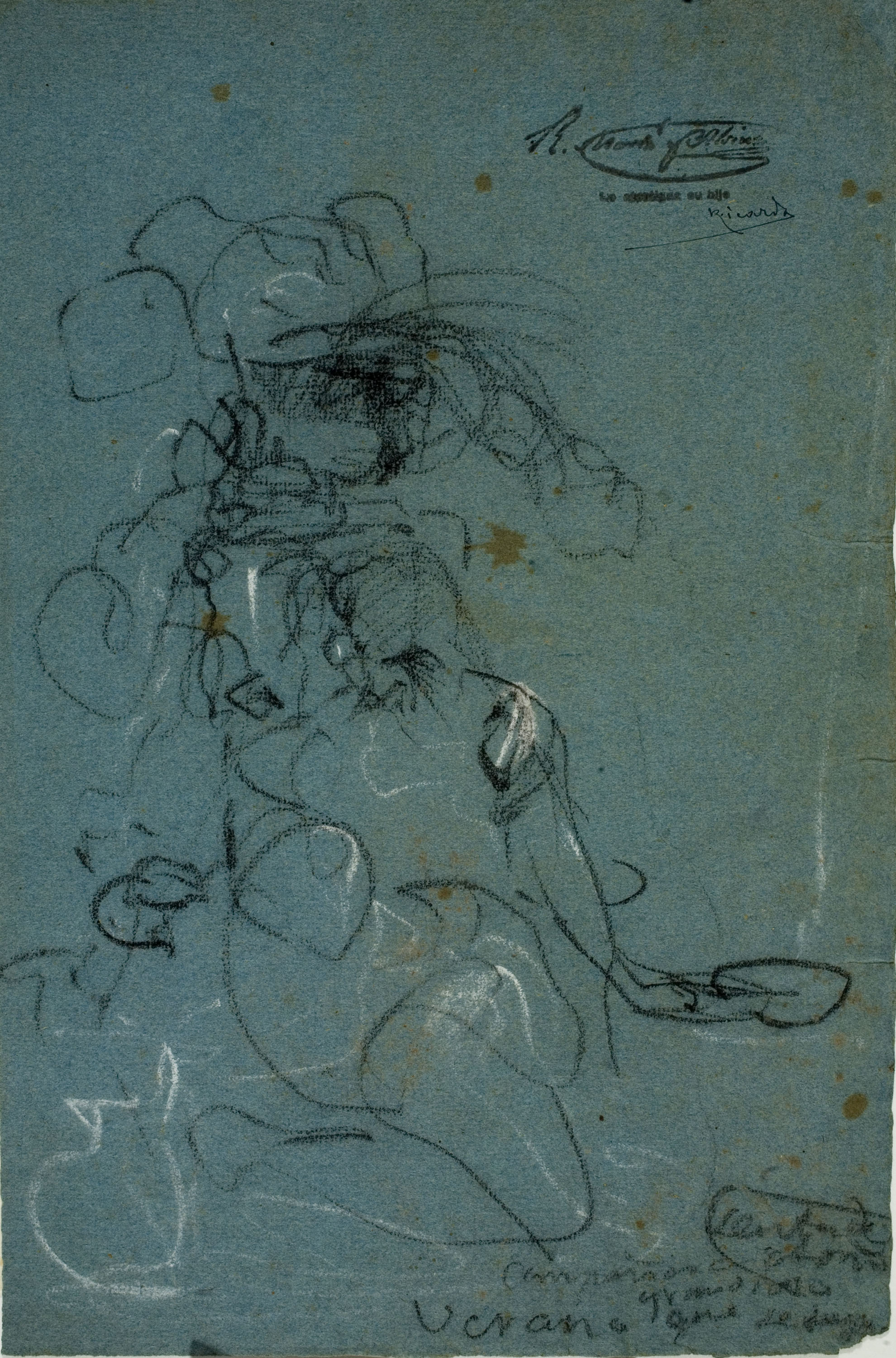 image for: Ramon Martí i Alsina - Croquis de figures - Cap a 1865-1870