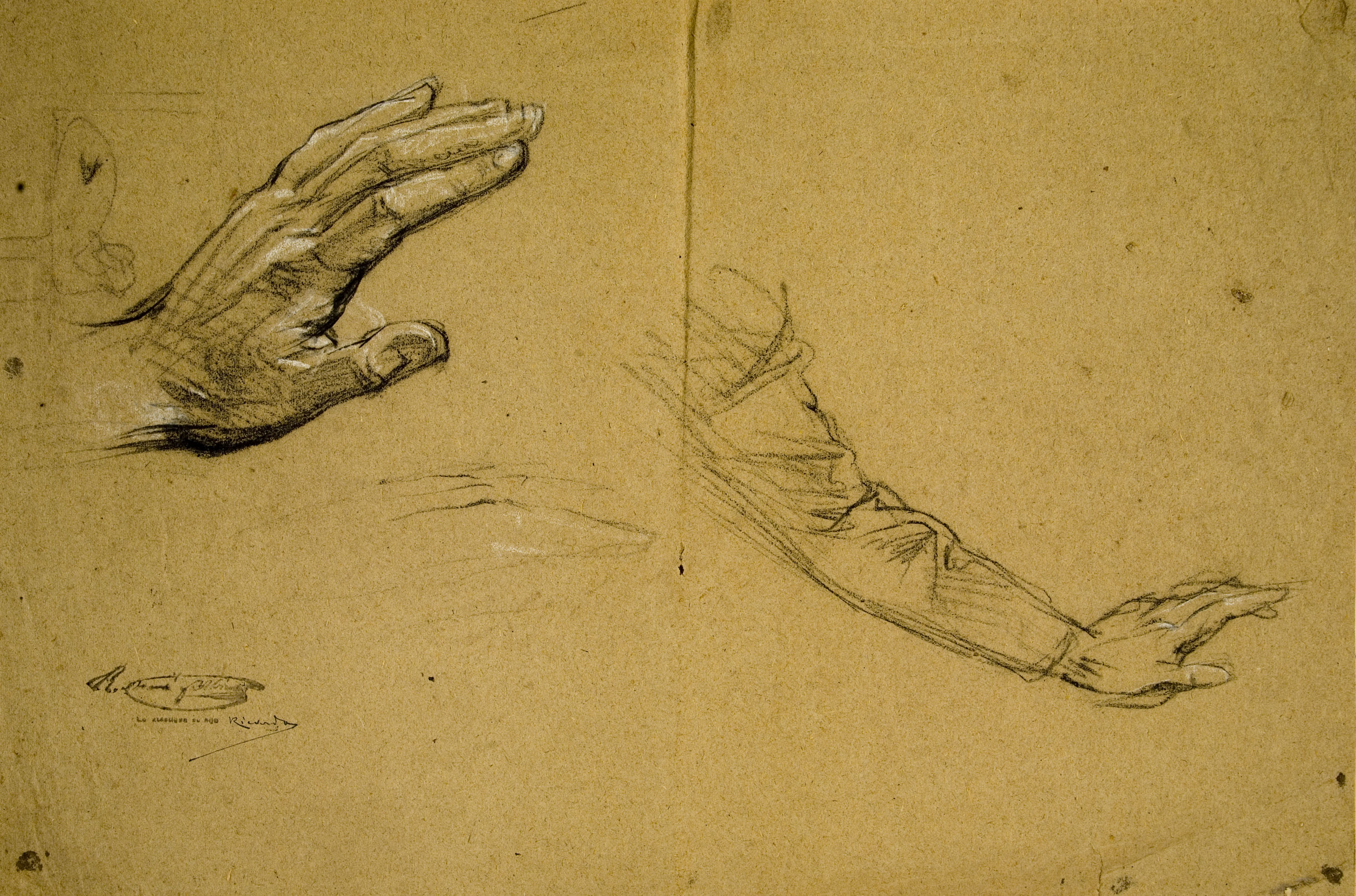 image for: Ramon Martí i Alsina - Apunts de mà i braç - Cap a 1860-1865