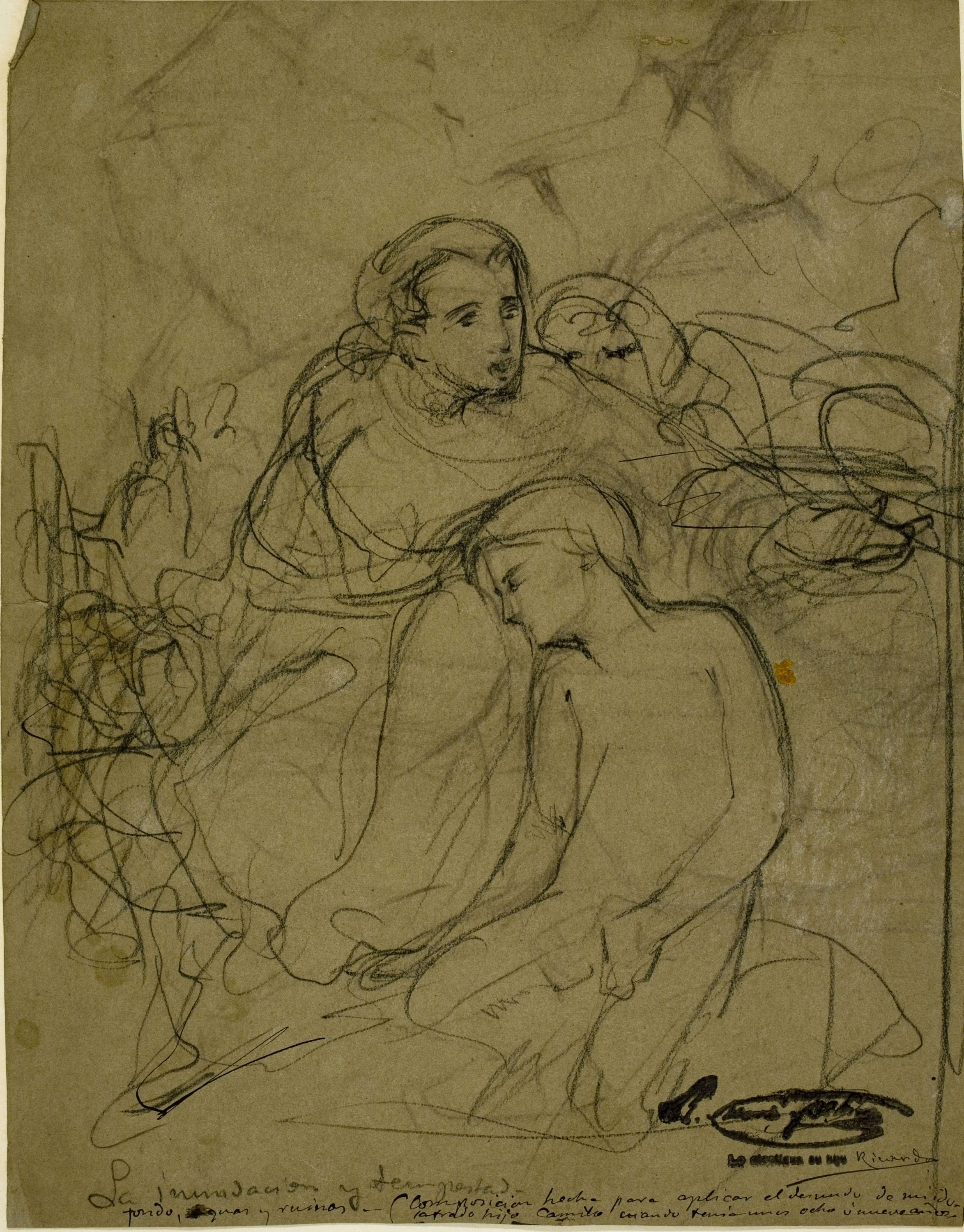 image for: Ramon Martí i Alsina - Apunt de figures - Cap a 1860-1865