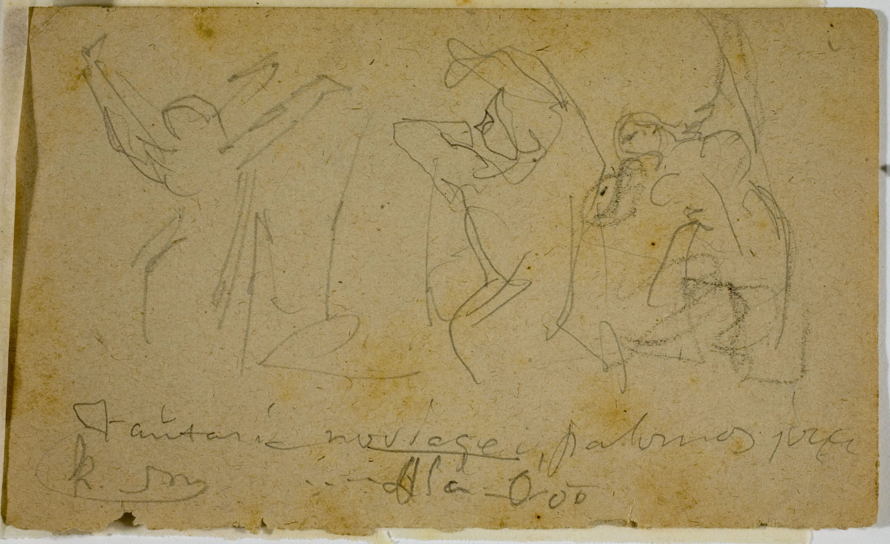 image for: Ramon Martí i Alsina - Croquis de figures en moviment - Cap a 1860-1865