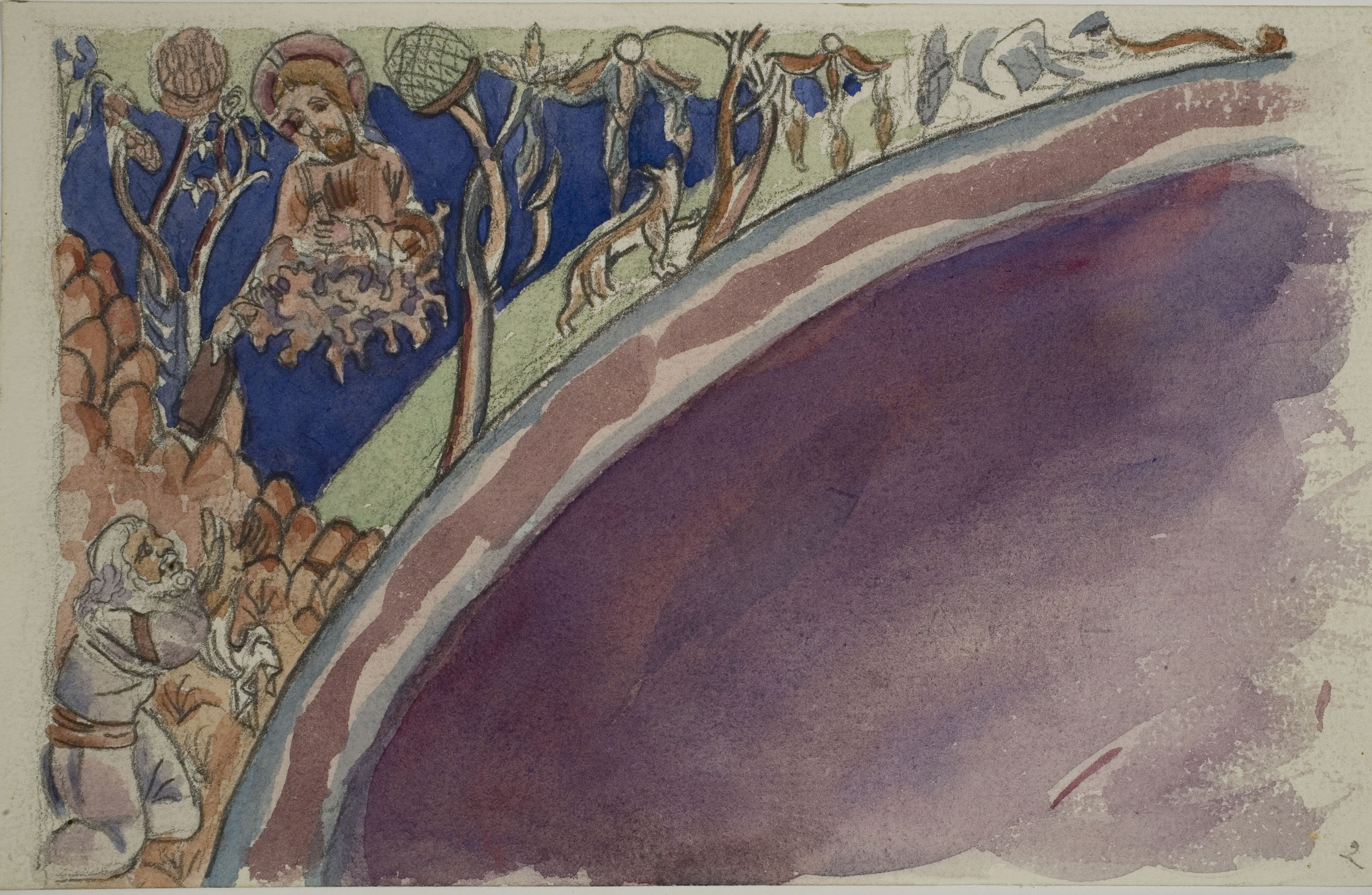 image for: Lluís Domènech i Montaner - Còpia de les pintures de Sixena: Déu lliura les taules de la Llei a Moisés - 1918