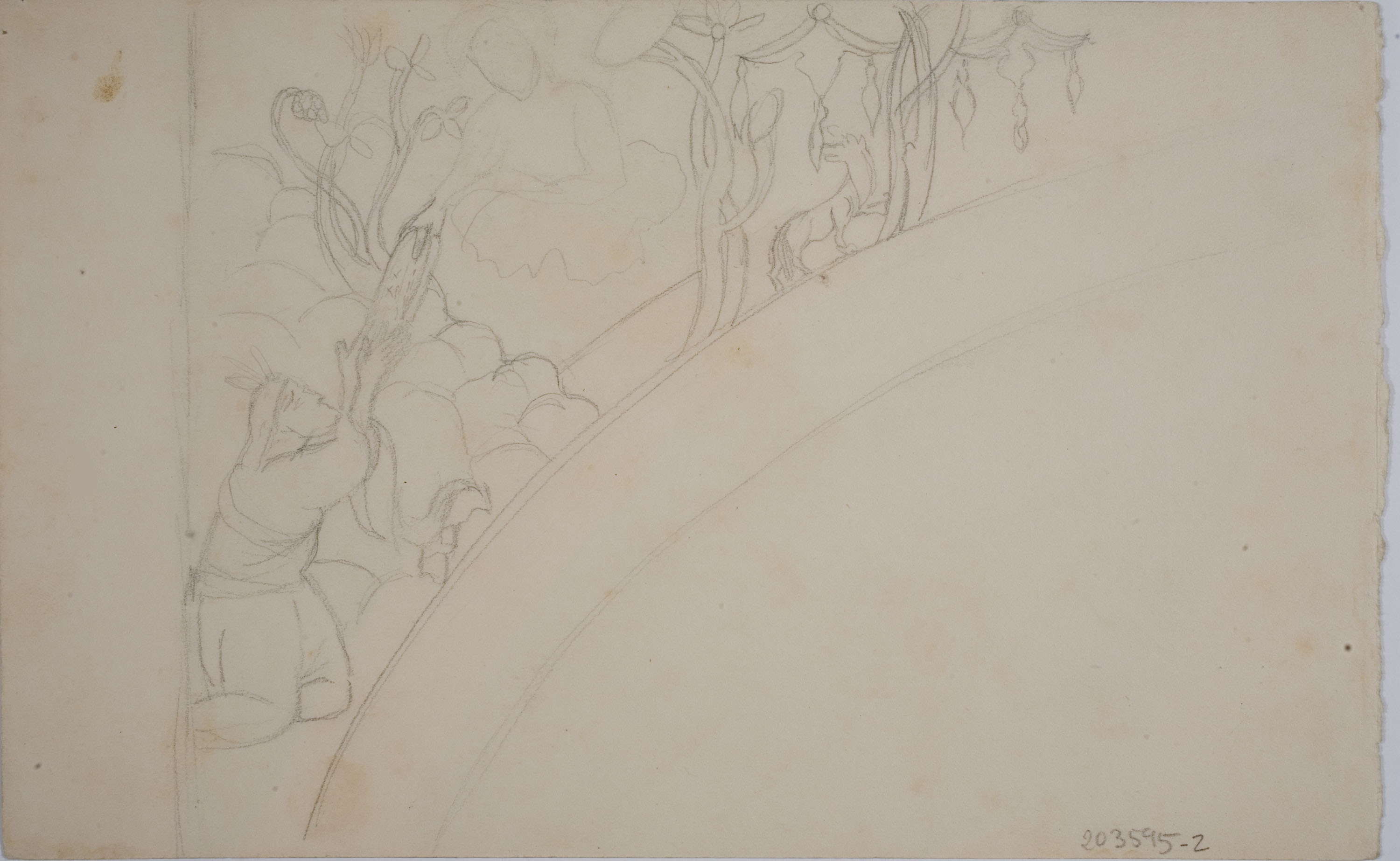 image for: Lluís Domènech i Montaner - Còpia a llapis de les pintures de Sixena: Déu lliura a Moisès les taules de la llei - 1918