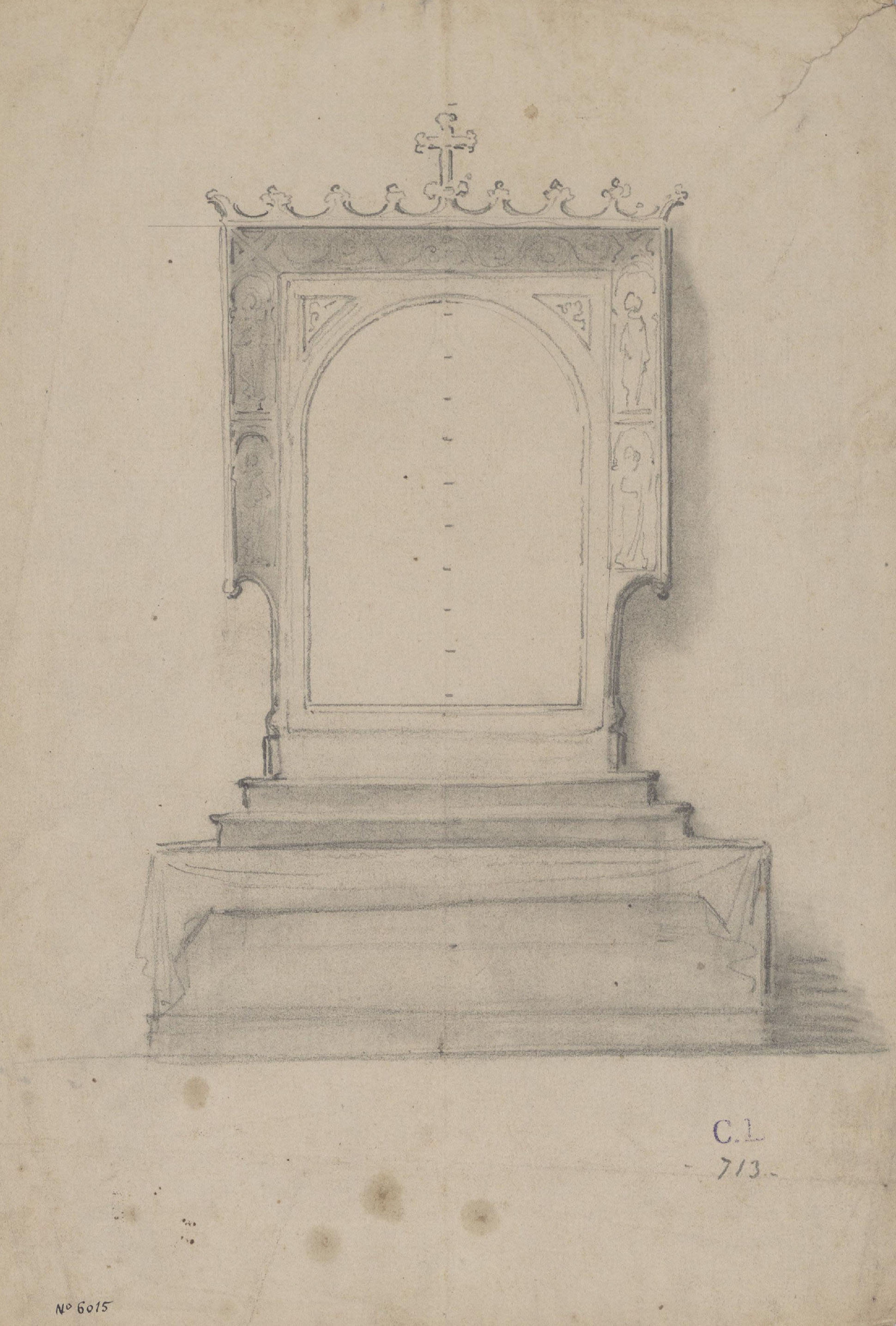 Claudi Lorenzale - Estructura del retaule de la Torre del Veguer - Cap a 1877 image for: Claudi Lorenzale - Estructura del retaule de la Torre del Veguer - Cap a 1877
