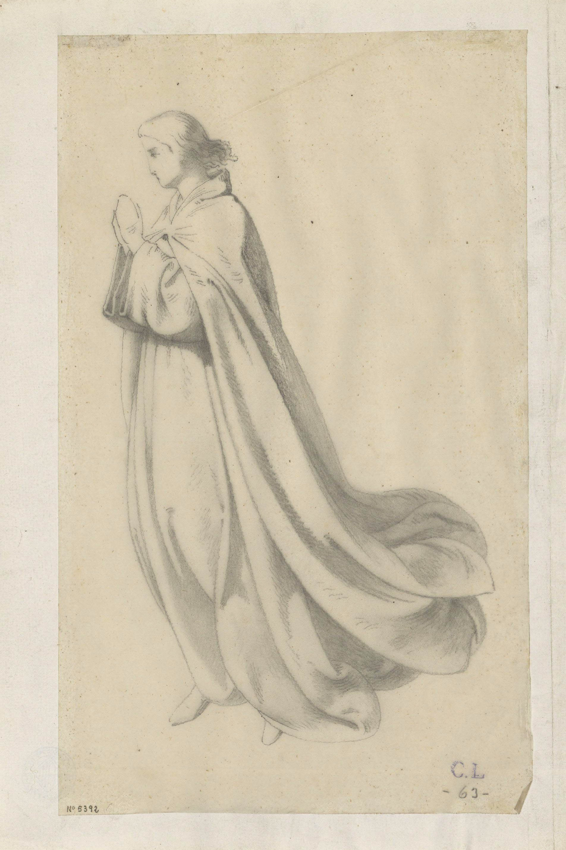 image for: Claudi Lorenzale - Estudi d'àngel per al quadre «L'Assumpció de la Mare de Déu» - Cap a 1871