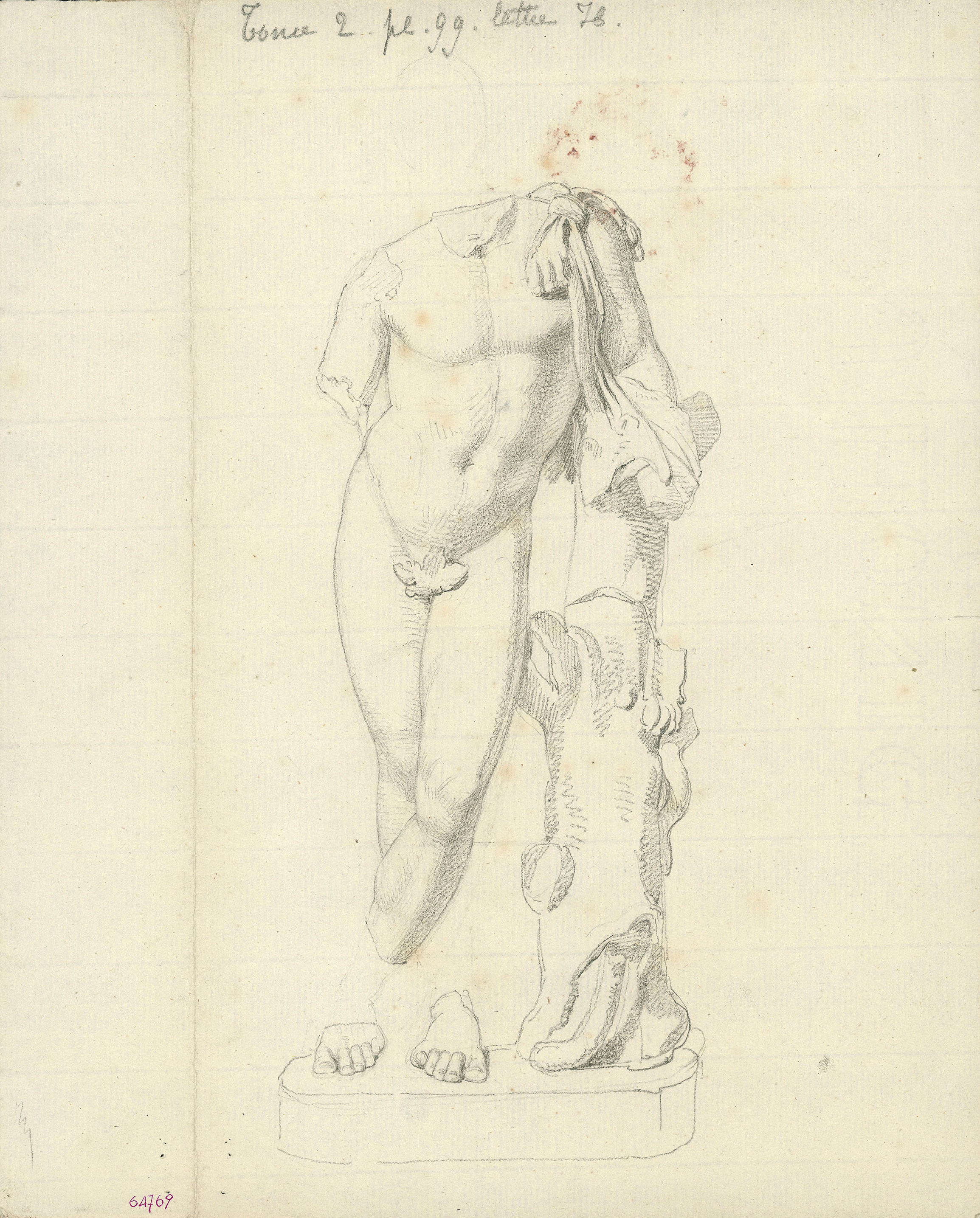 image for: Dutailly - Estàtua masculina mutilada trobada a València - Cap a 1801-1803