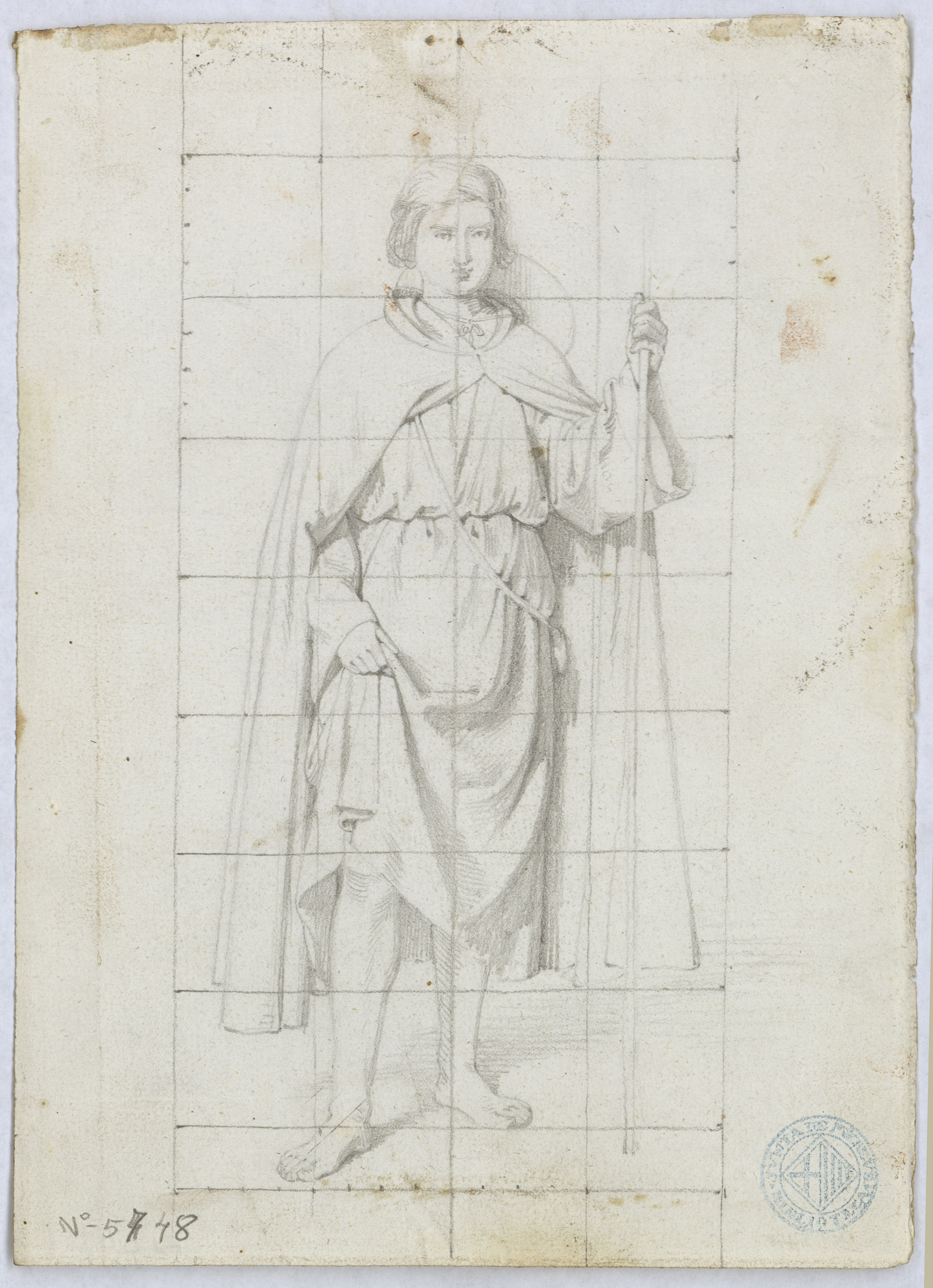 image for: Claudi Lorenzale - Estudi de Sant Roc per al retaule de sant Benet de l'Abadia de Montserrat (anvers) / Estudi de Sant Roc per al retaule de sant Benet de l'Abadia de Montserrat (revers) - Cap a 1885 [1]