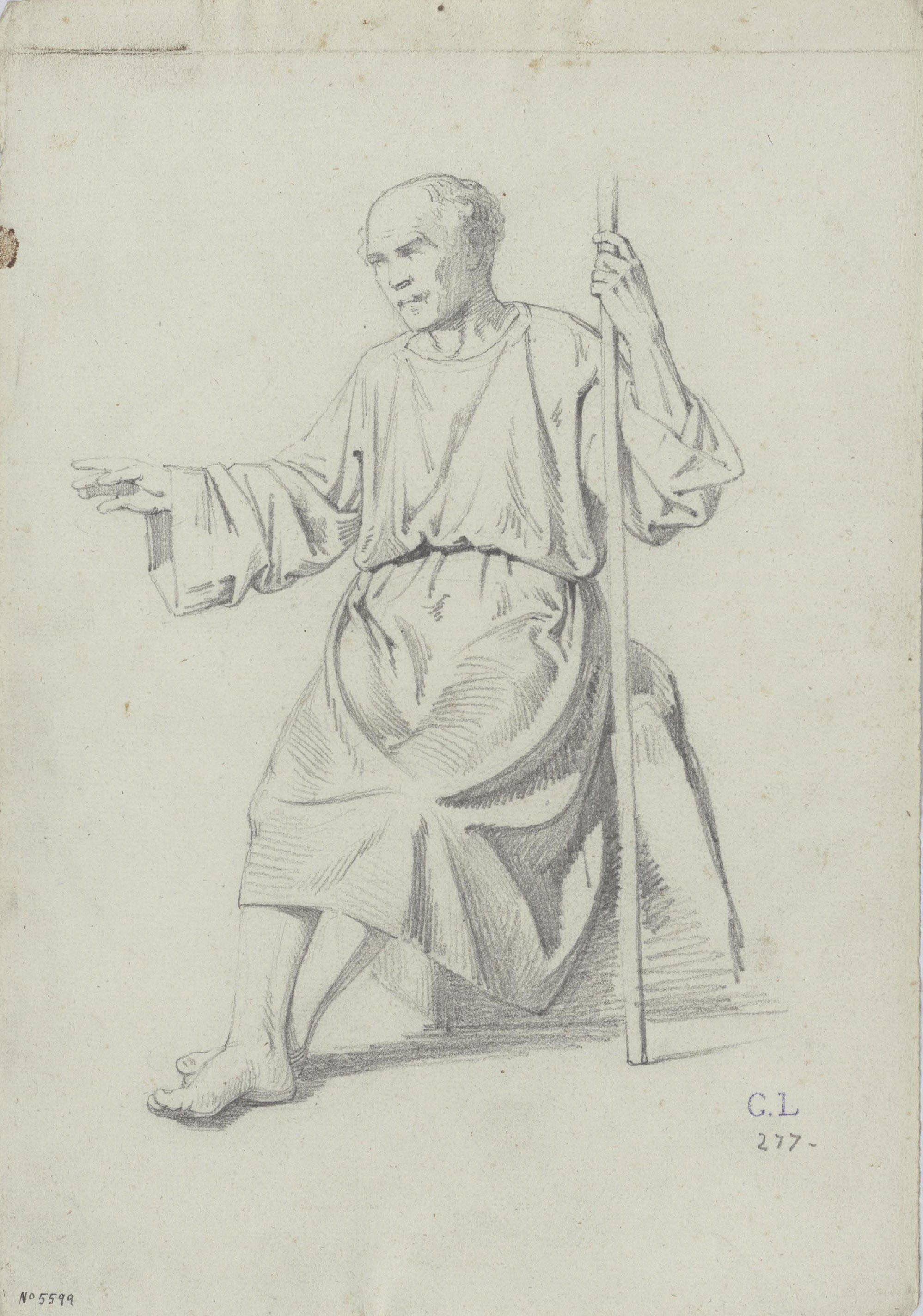 image for: Claudi Lorenzale - Home vell assegut - Cap a 1850-1855