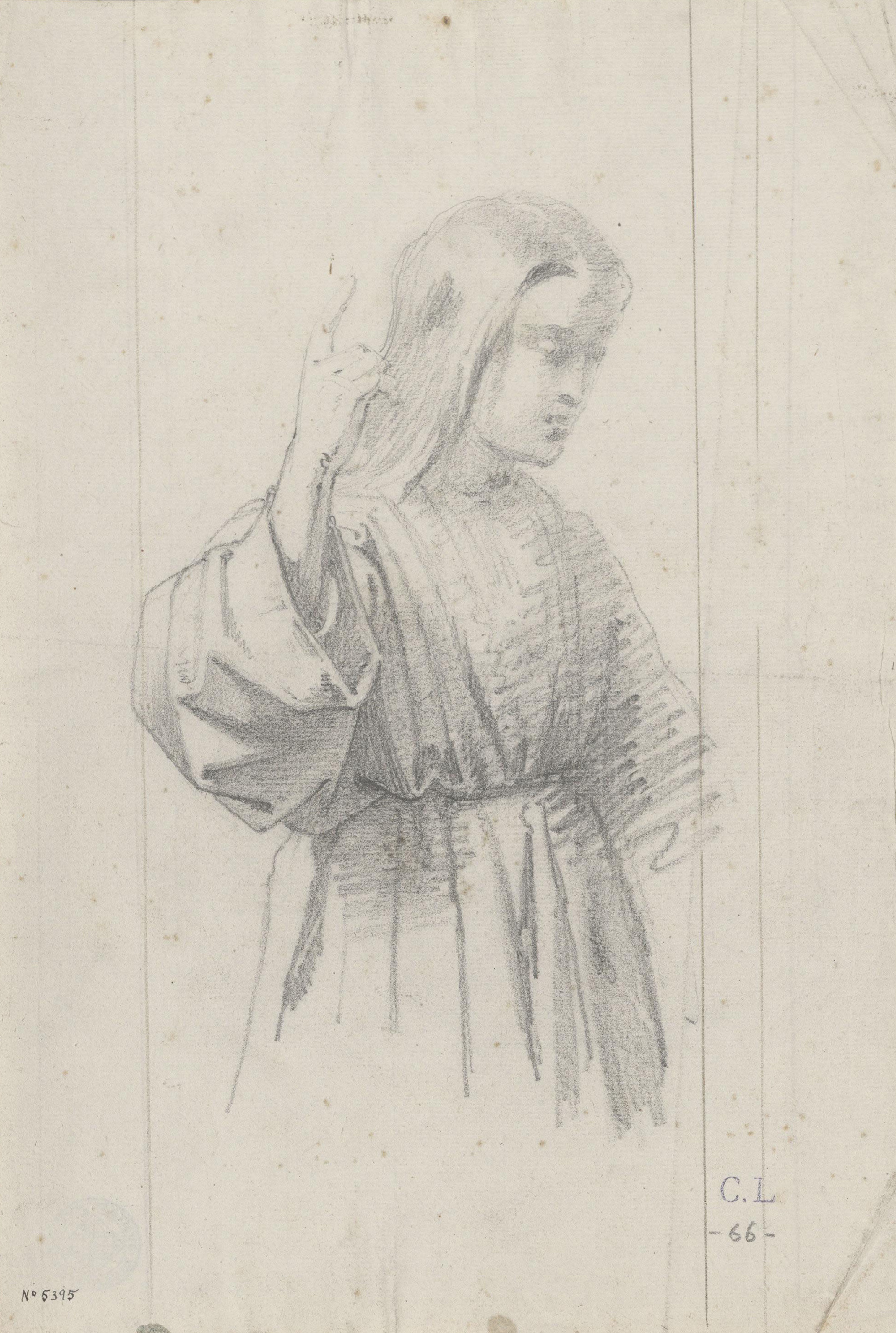 Claudi Lorenzale - Home en actitud de beneir - Cap a 1850-1870 image for: Claudi Lorenzale - Home en actitud de beneir - Cap a 1850-1870