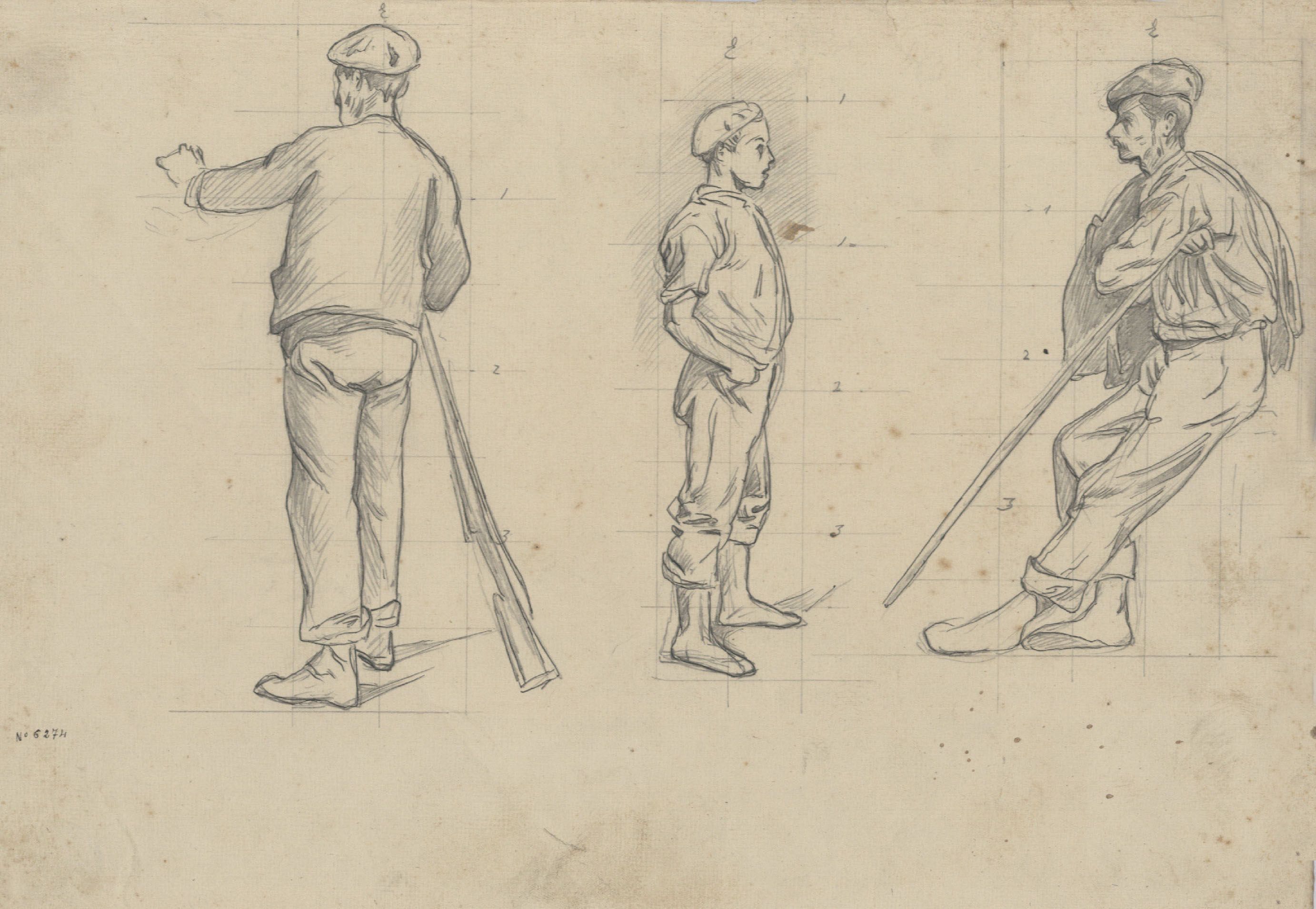 image for: Josep Lluís Pellicer - Estudi de soldats carlistes - Cap a 1872-1876