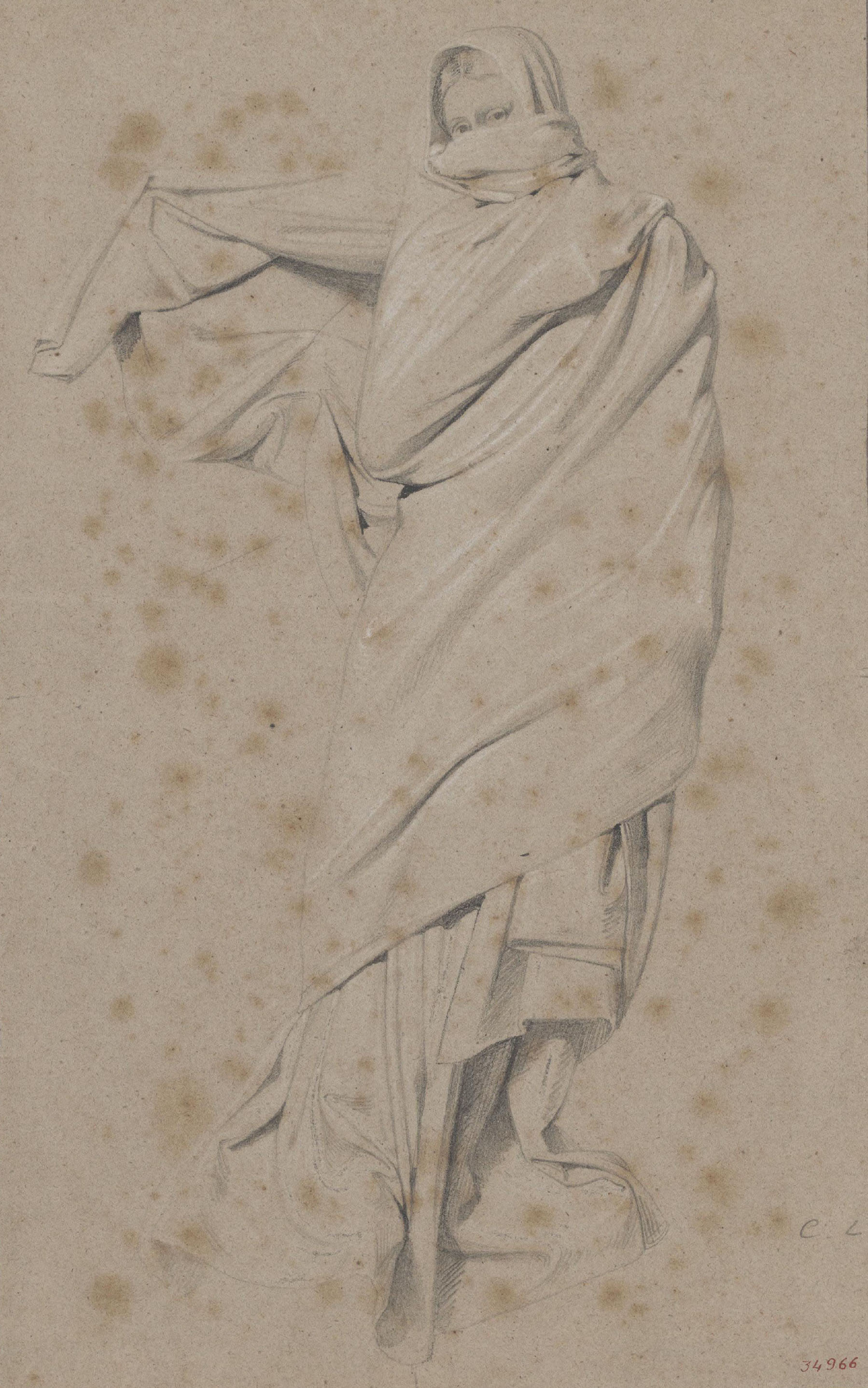 image for: Claudi Lorenzale - Estudi de l'Al·legoria de l'Hivern per al quadre del mateix nom - Cap a 1857