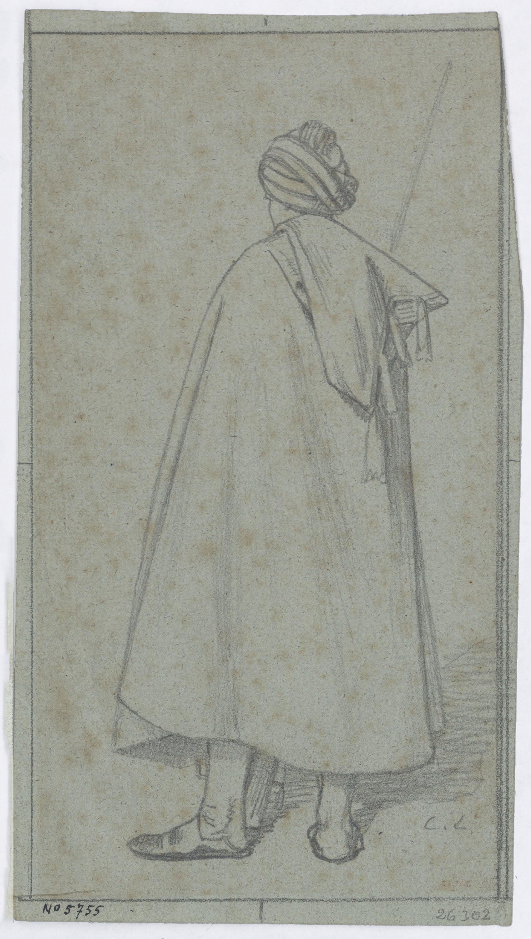 Claudi Lorenzale - Home amb turbant i espingarda - Cap a 1850-1860 image for: Claudi Lorenzale - Home amb turbant i espingarda - Cap a 1850-1860