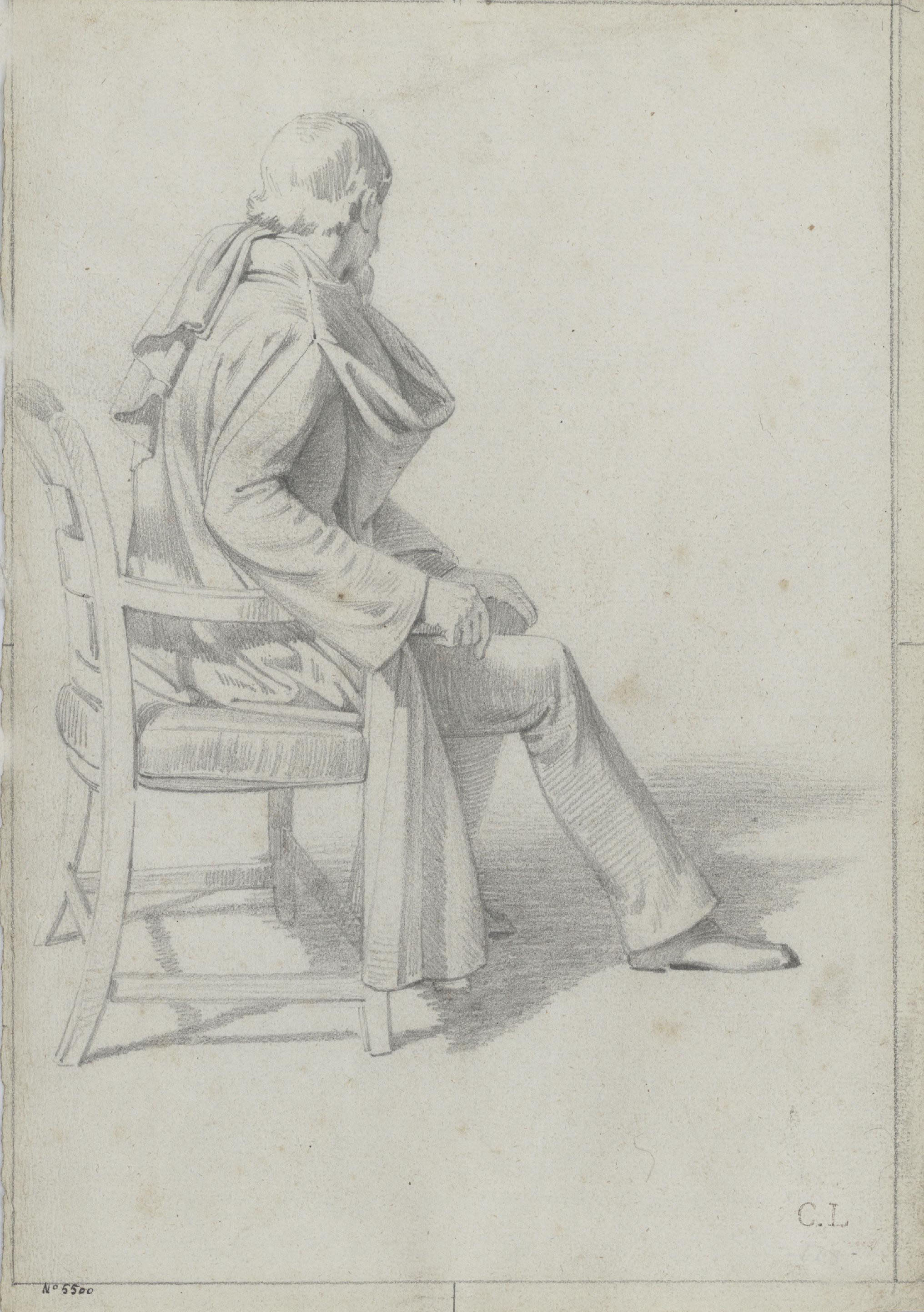 image for: Claudi Lorenzale - Home assegut en una butaca - Cap a 1840-1860