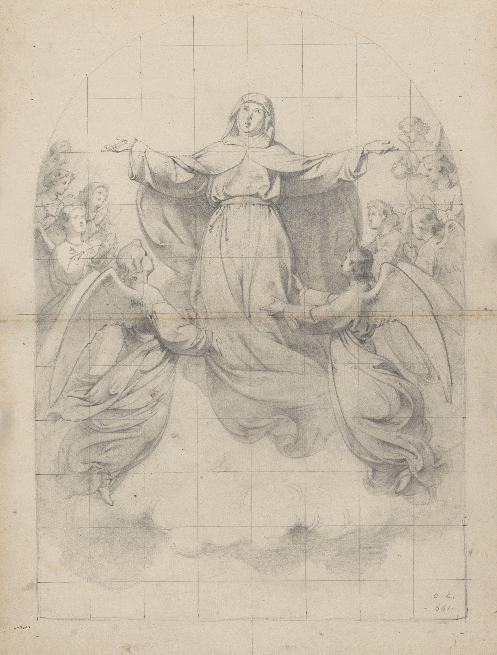 image for: Claudi Lorenzale - Estudi de l'Assumpció de la Mare de Déu per a un quadre del mateix tema - Cap a 1871