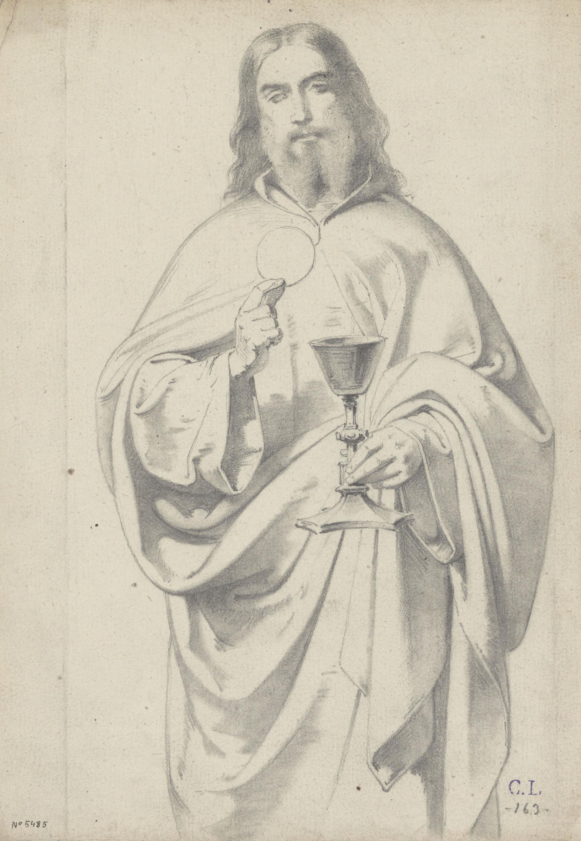 image for: Claudi Lorenzale - Jesús en actitud de donar la Comunió - Cap a 1850-1870