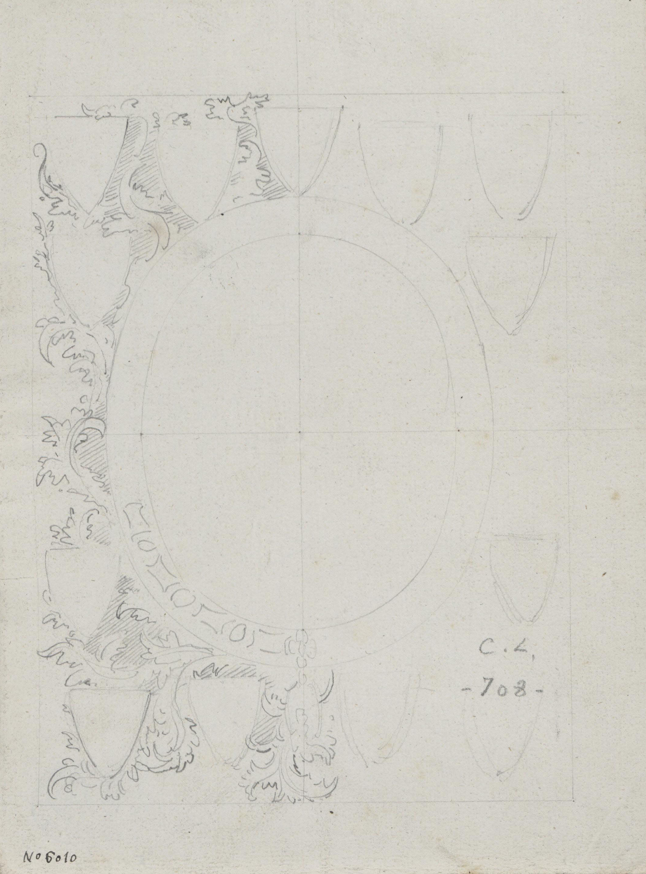 Claudi Lorenzale - Estudi de marc per a un quadre o mirall - Cap a 1850-1870 image for: Claudi Lorenzale - Estudi de marc per a un quadre o mirall - Cap a 1850-1870