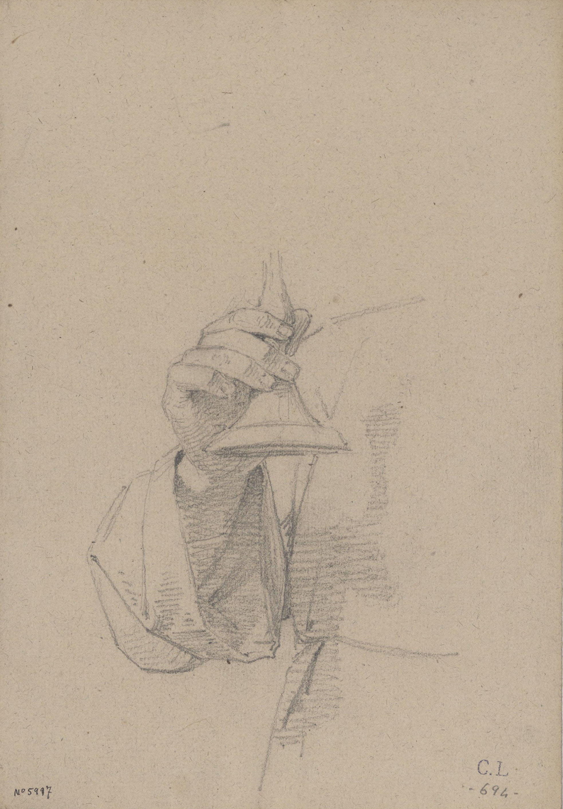 image for: Claudi Lorenzale - Estudi de mà sostenint un calze - Cap a 1850-1870