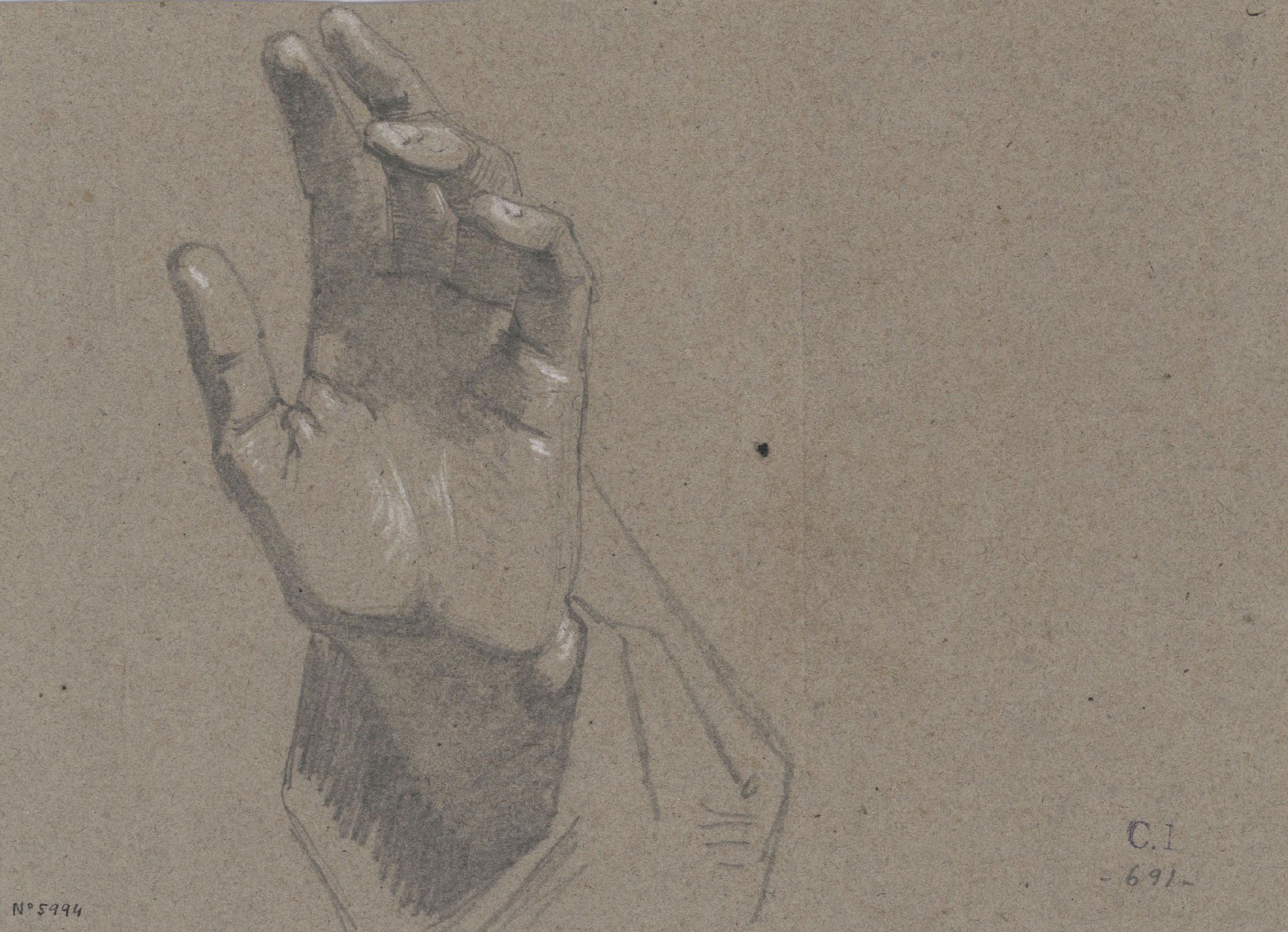 image for: Claudi Lorenzale - Estudi de mà - Cap a 1850-1870