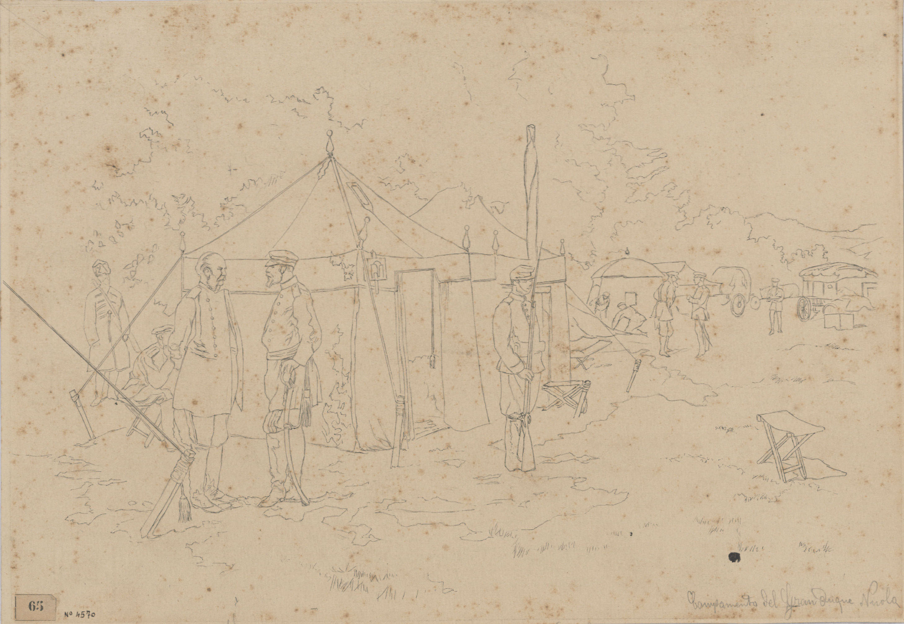 image for: Josep Lluís Pellicer - Estudi per a Campamento del gran duque Nicola[s] - 1877