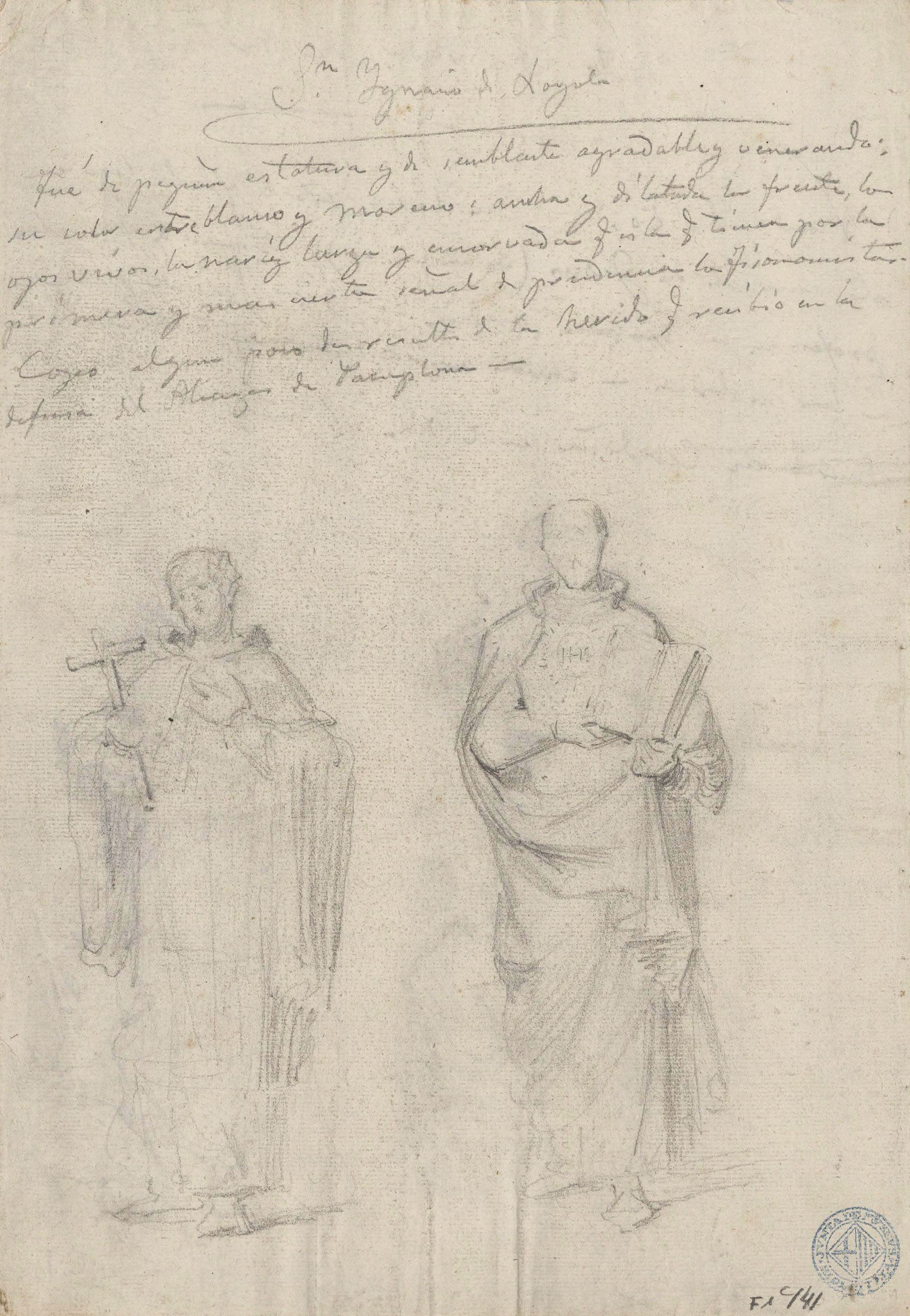 image for: Claudi Lorenzale - El beat Salvador d'Horta (anvers) / Sant Ignasi de Loiola (revers) - Cap a 1850-1870 [1]