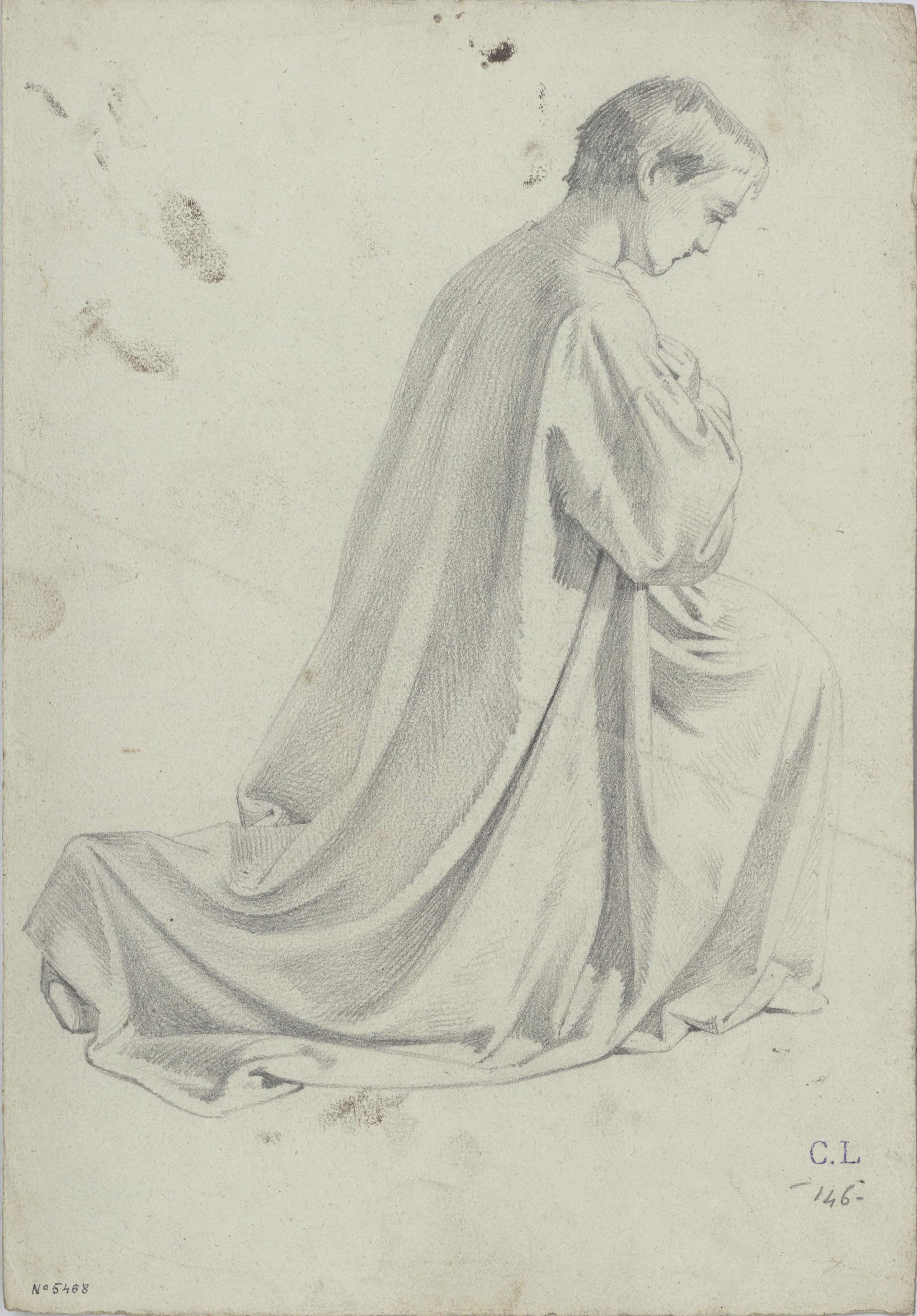 image for: Claudi Lorenzale - Home agenollat (anvers) / Home agenollat (revers) - Cap a 1850-1870