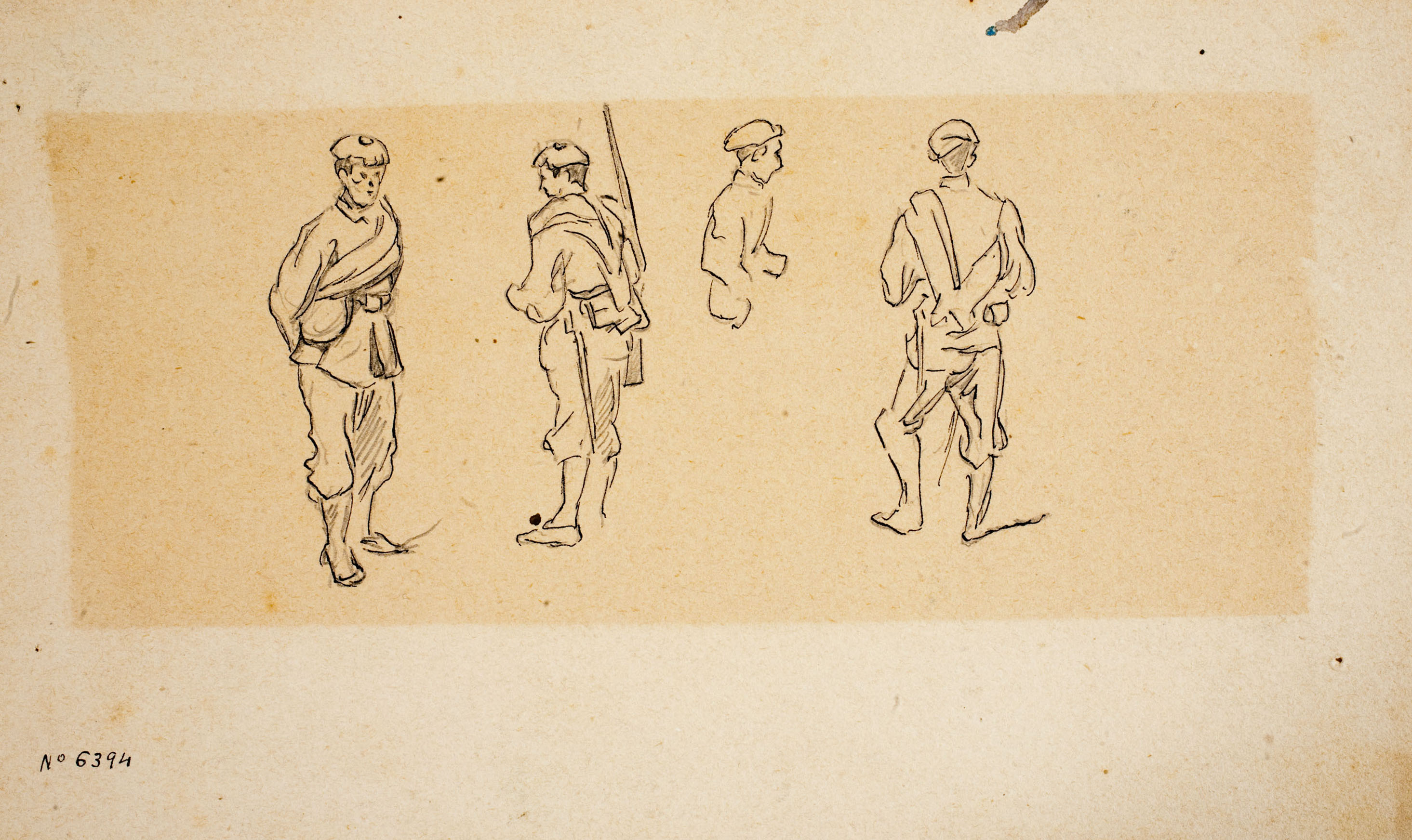 image for: Josep Lluís Pellicer - Estudi de soldats carlistes - Cap a 1872-1876