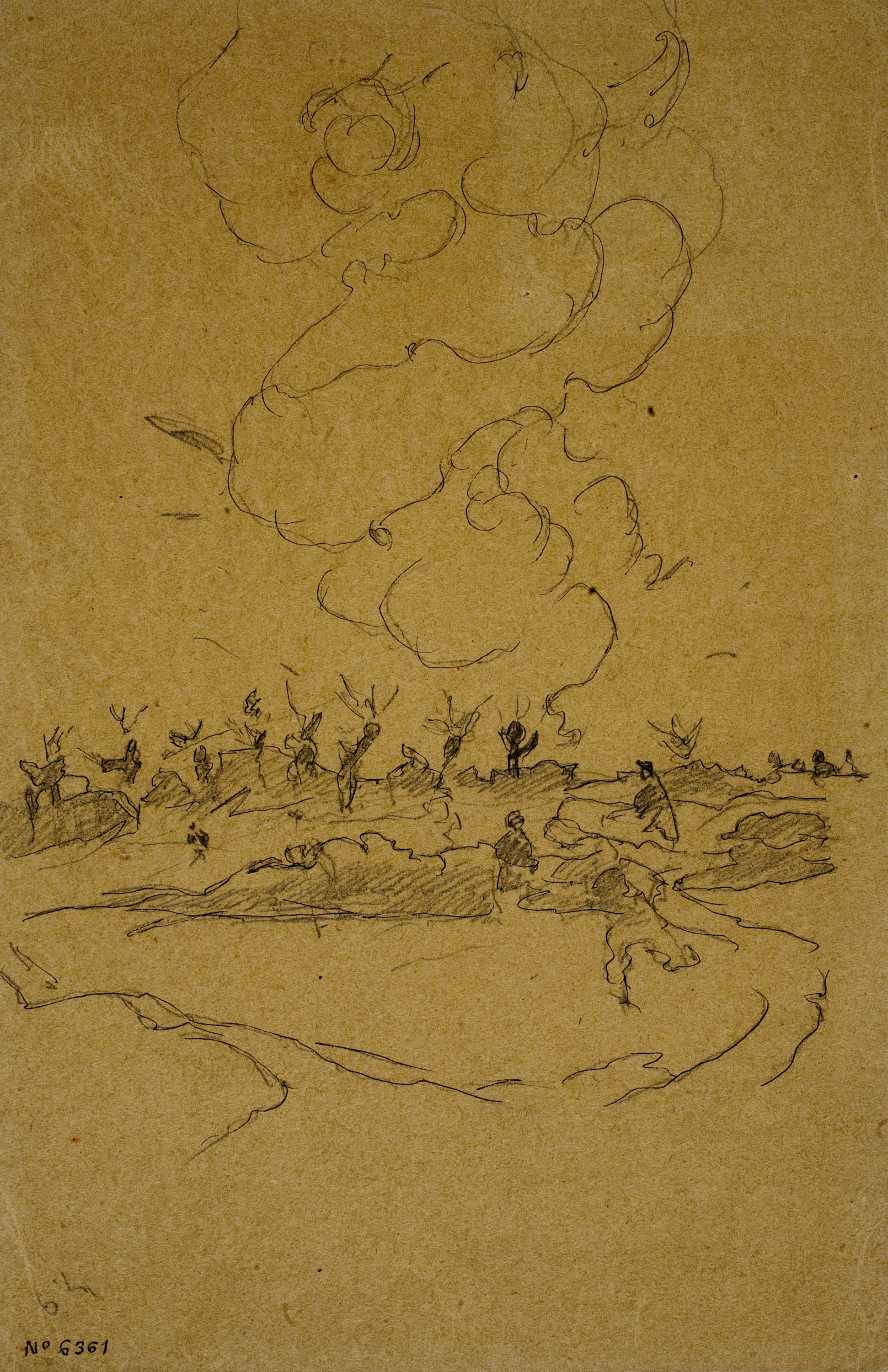 Josep Lluís Pellicer - Incendi al bosc - Cap a 1872-1876 image for: Josep Lluís Pellicer - Incendi al bosc - Cap a 1872-1876