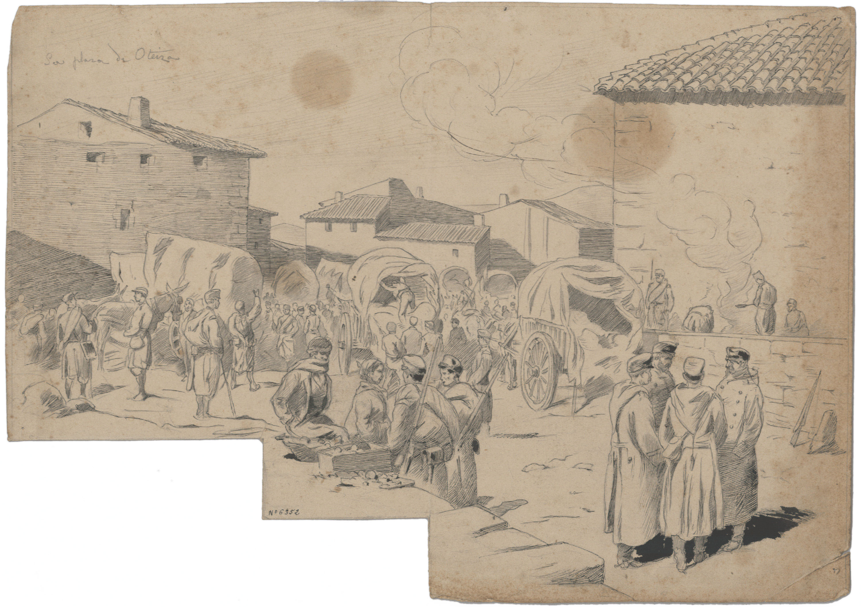 image for: Josep Lluís Pellicer - La plaza de Oteiza - 1875