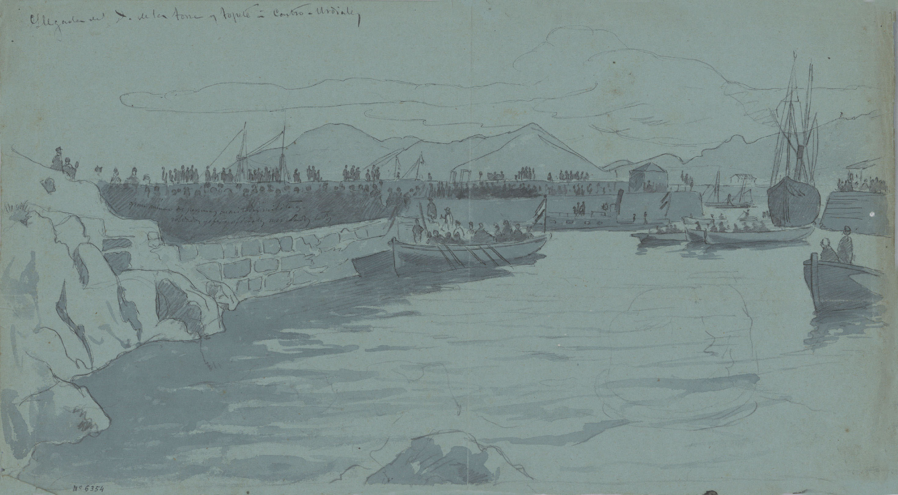 image for: Josep Lluís Pellicer - Llegada del duque de la Torre y Topete a Castro Urdiales - 1874