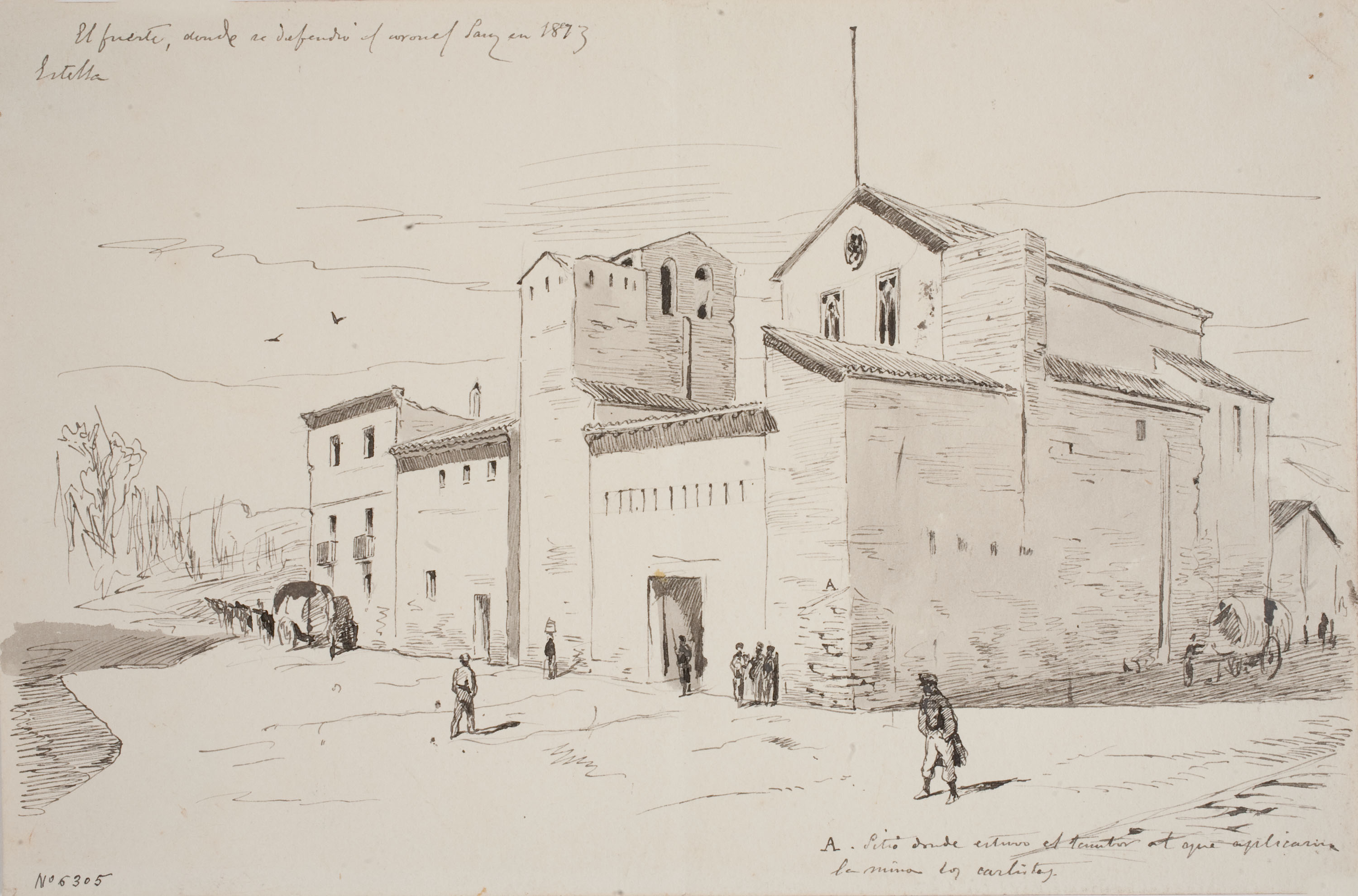 Josep Lluís Pellicer - El fuerte de Estella - Cap a 1873 image for: Josep Lluís Pellicer - El fuerte de Estella - Cap a 1873