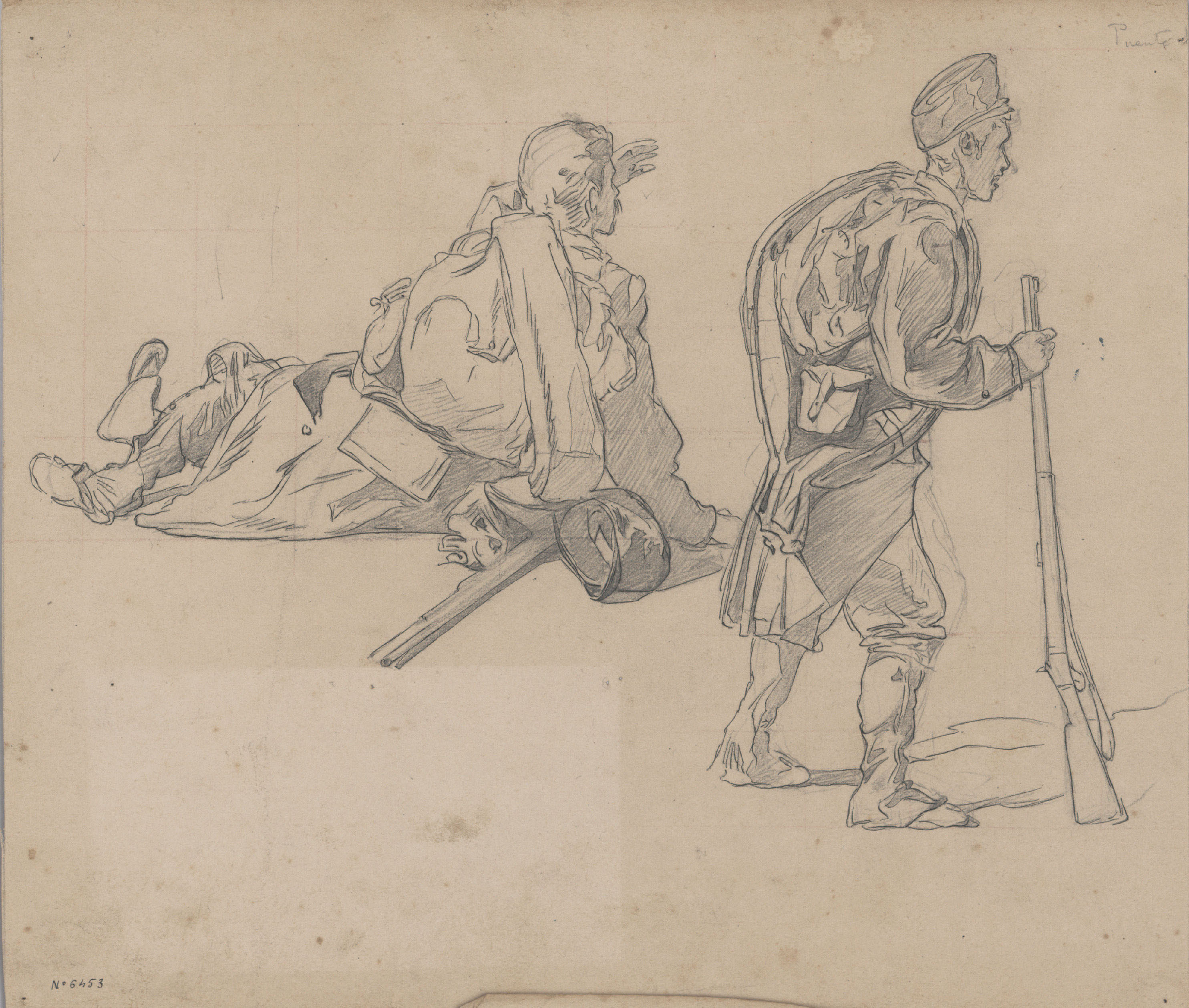 image for: Josep Lluís Pellicer - Estudi de soldats - Cap a 1872-1876