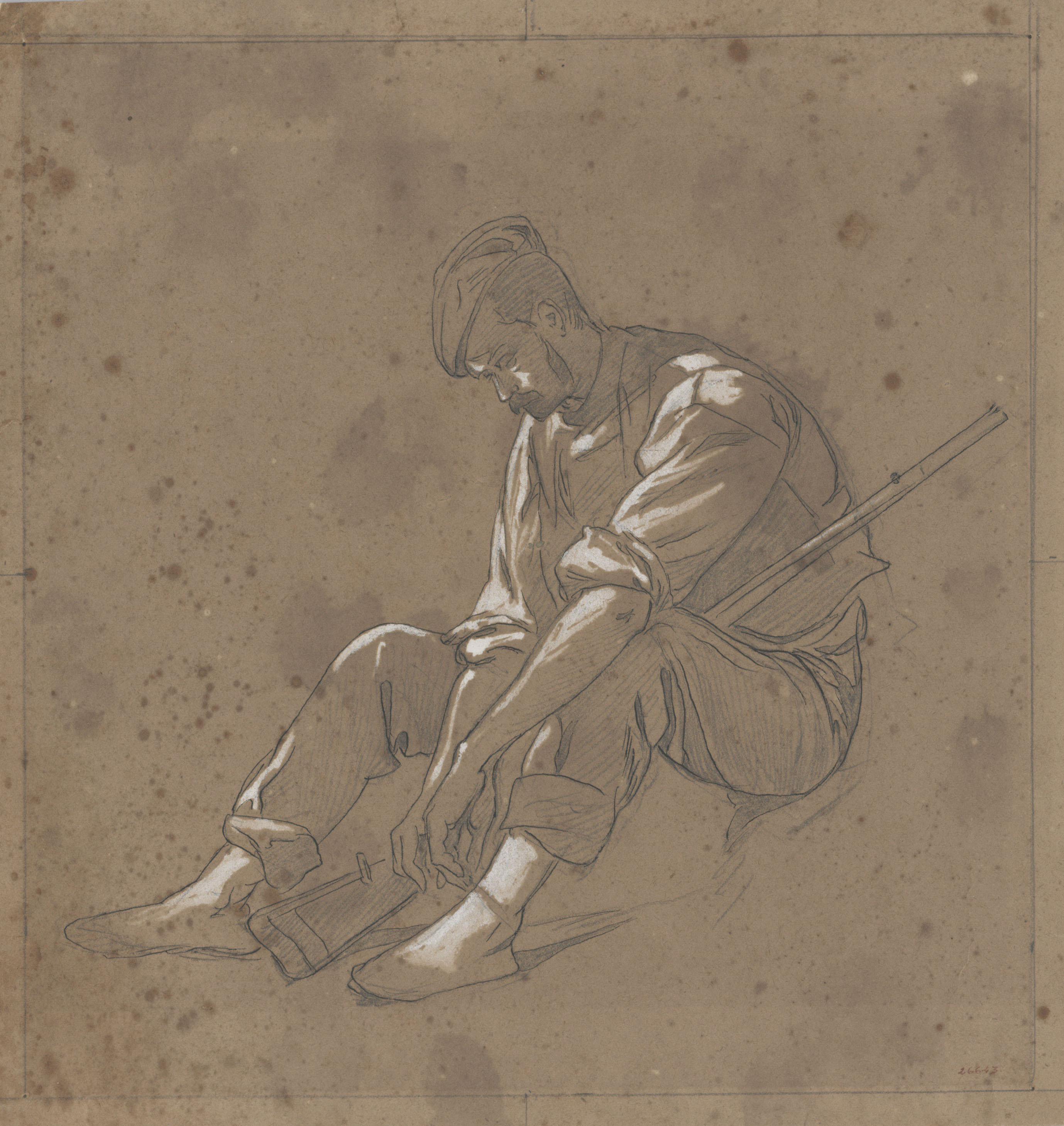 image for: Josep Lluís Pellicer - Estudi de soldat - Cap a 1872-1876