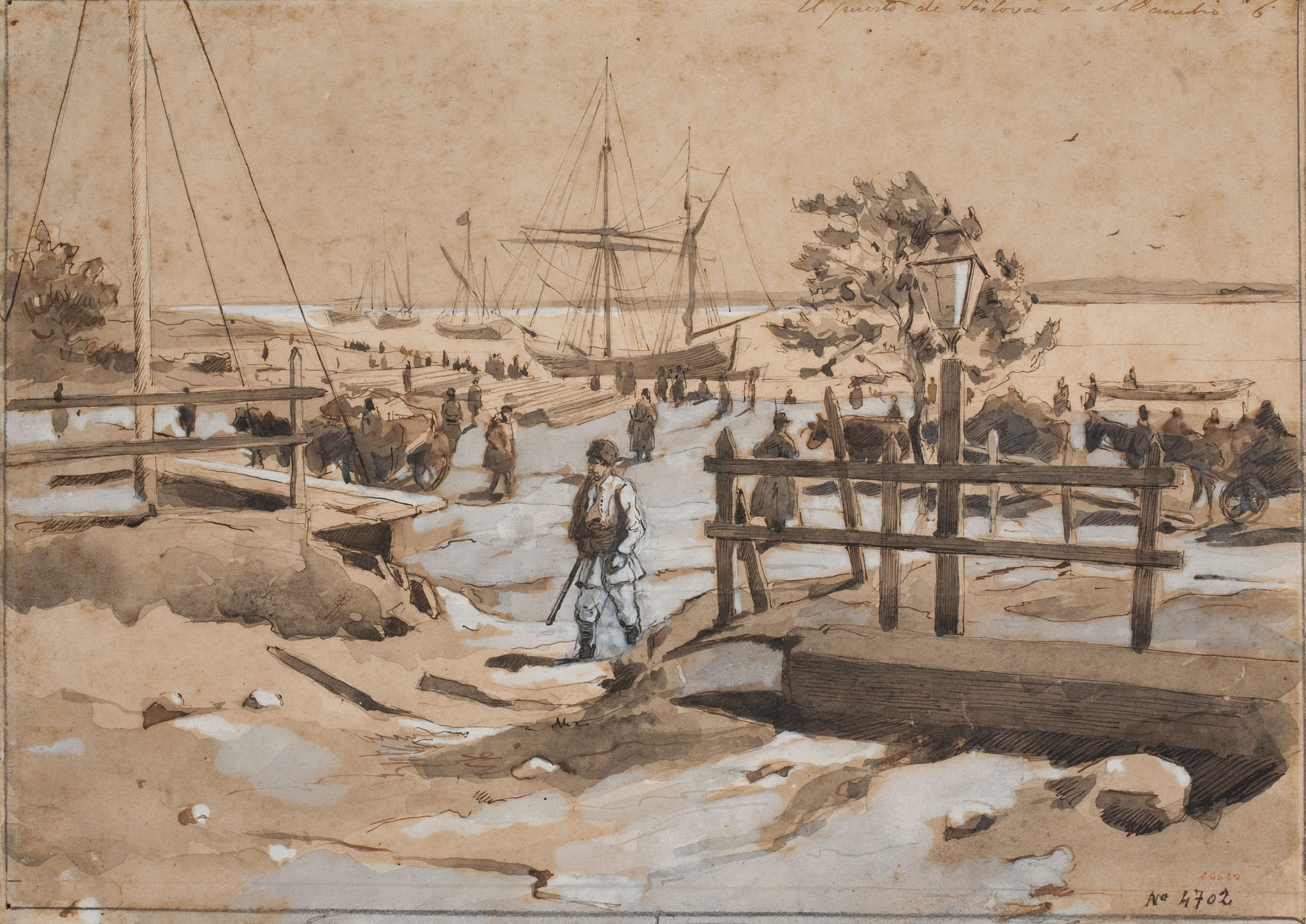 image for: Josep Lluís Pellicer - El puerto de Seilova en el Danubio - 1877