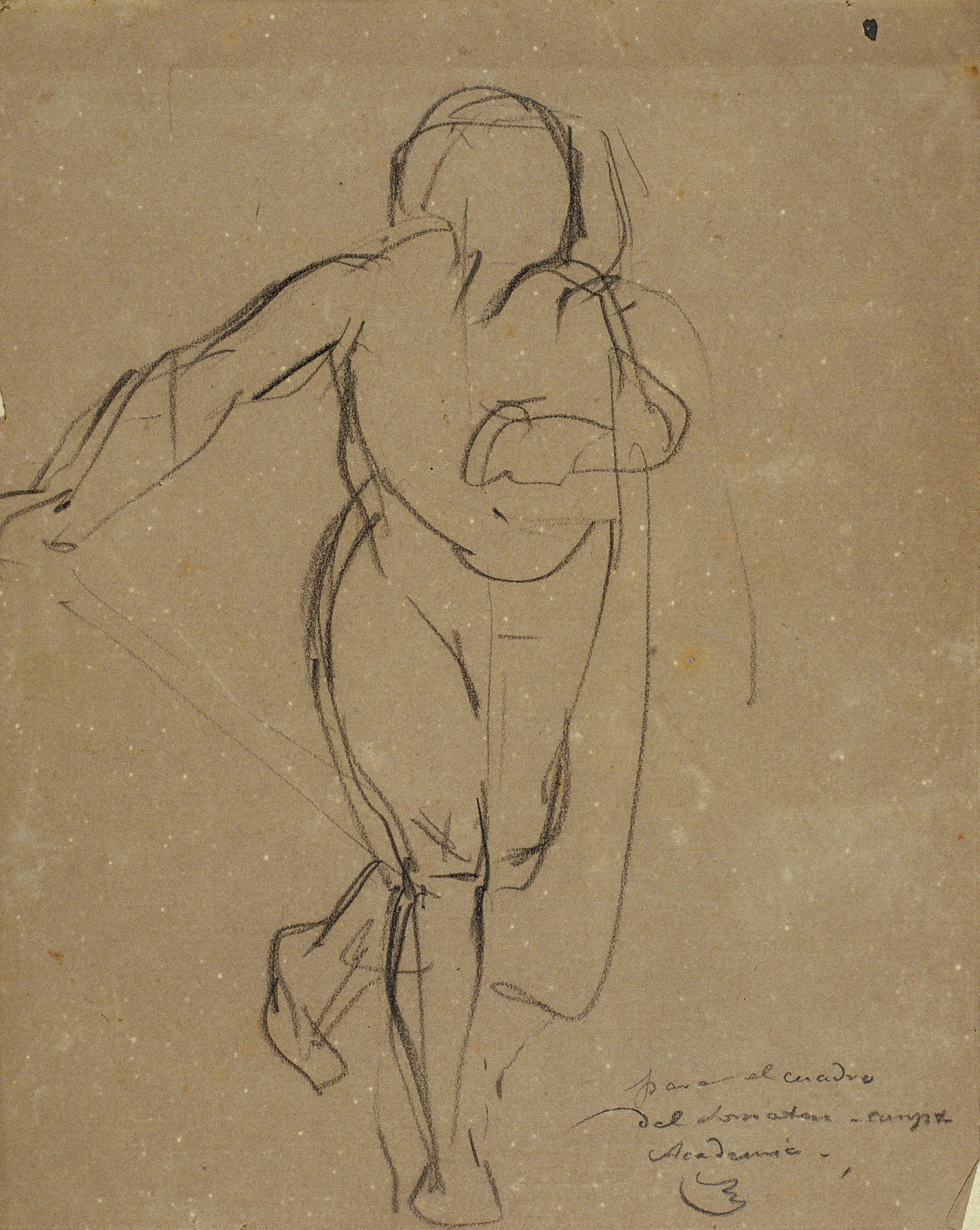 image for: Ramon Martí i Alsina - Estudi de figura en actitud de caminar per al quadre El Sometent del Bruc - Cap a 1866
