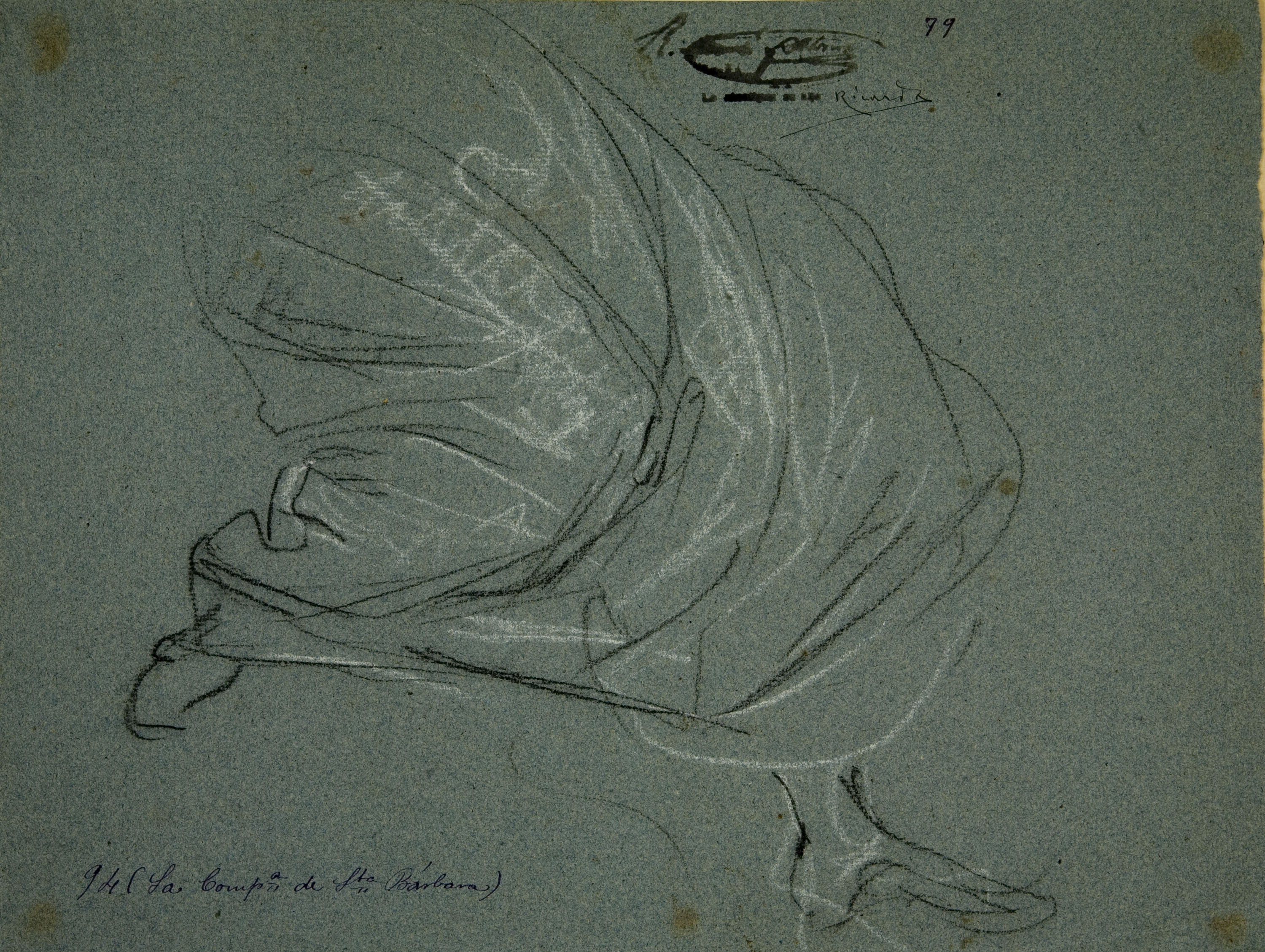 image for: Ramon Martí i Alsina - Estudi de faldilla per al quadre «La Companyia de Santa Bàrbara» - Cap a 1891