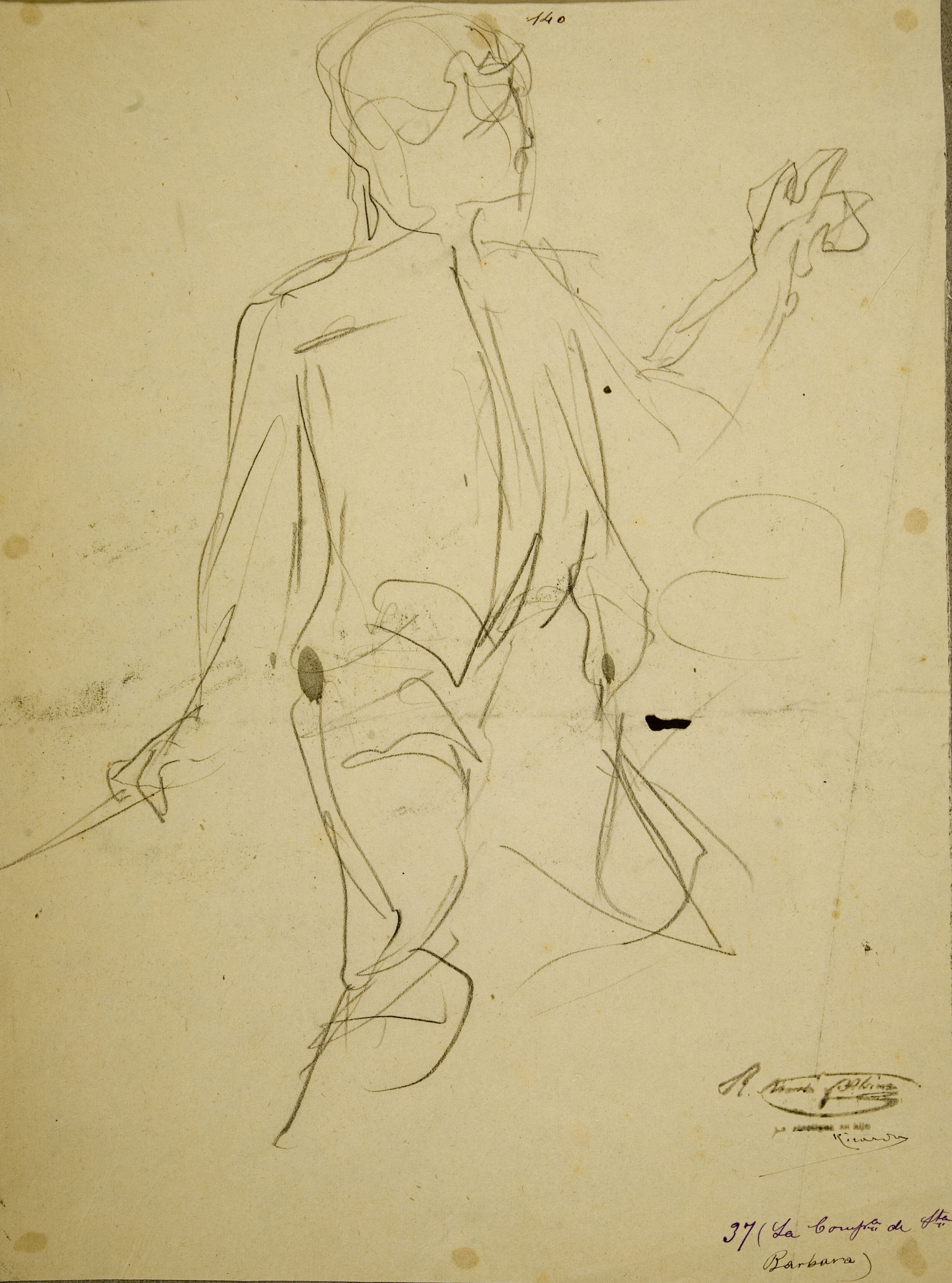 image for: Ramon Martí i Alsina - Estudi per al quadre ««La Companyia de Santa Bàrbara»» - Cap a 1891