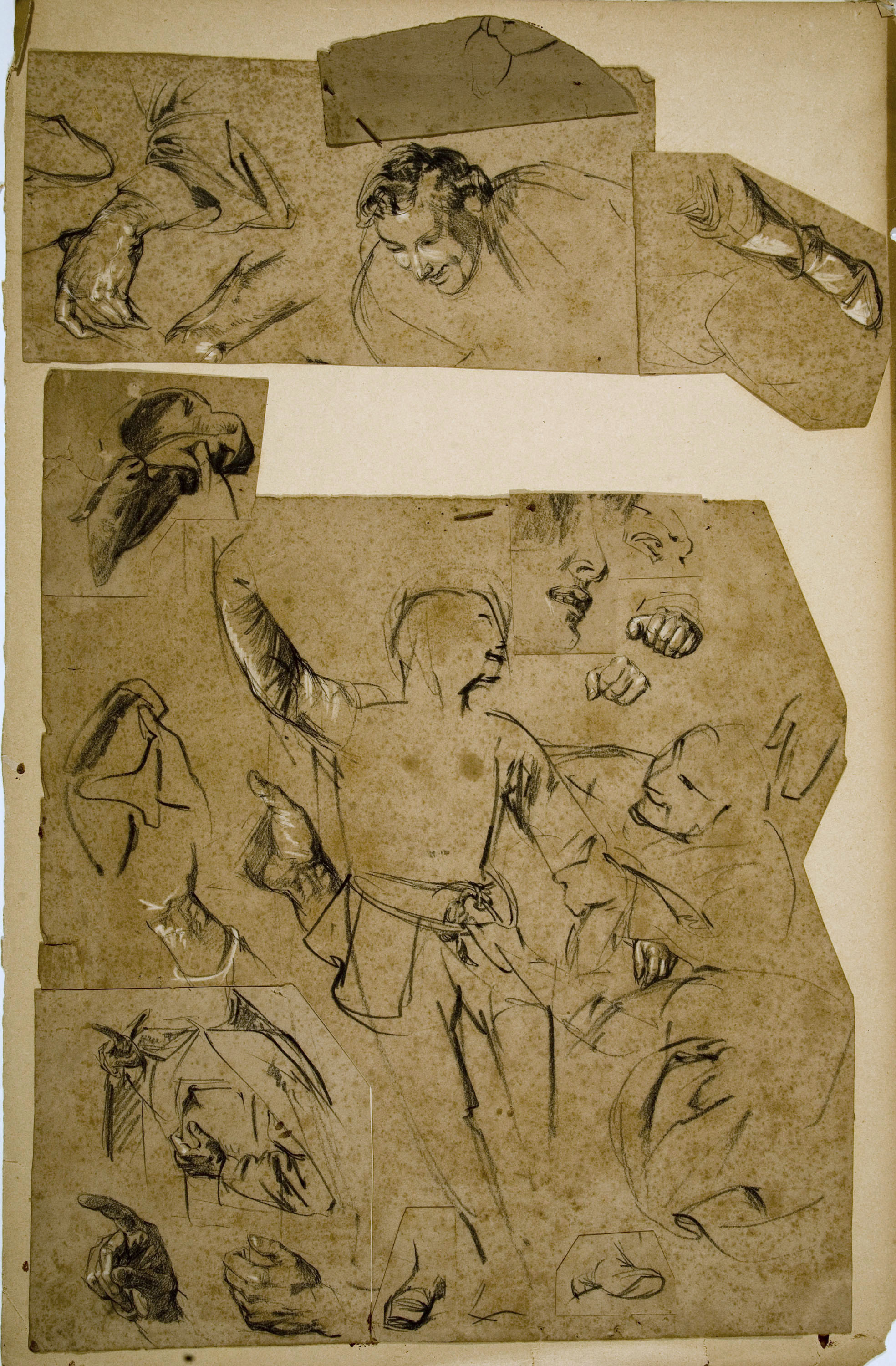 image for: Ramon Martí i Alsina - Estudi de figures i mans per al quadre del Quixot - Cap a 1860-1880