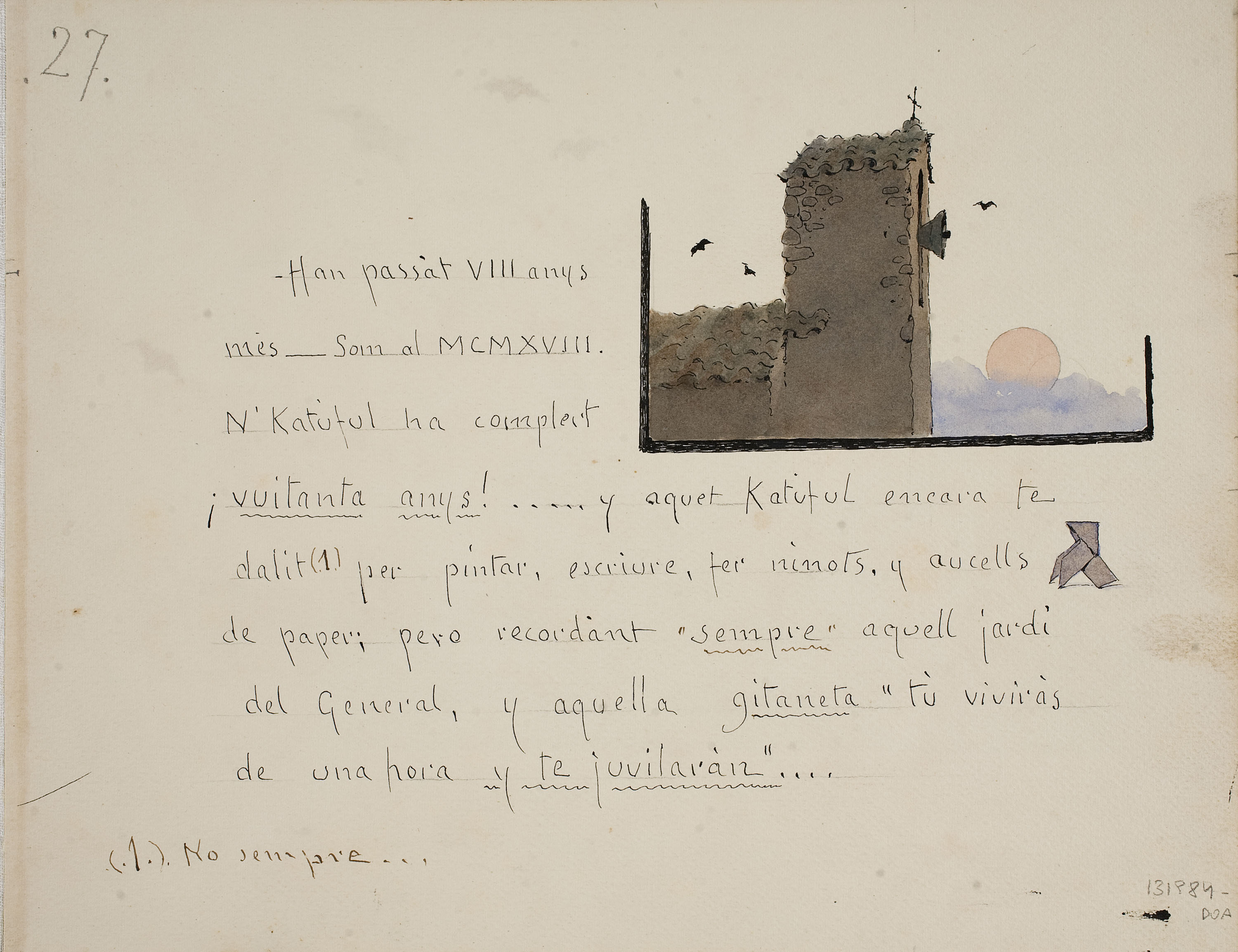 Modest Urgell - Han passàt VIII anys més (anvers) / Ratpenats (revers) - Cap a 1918 image for: Modest Urgell - Han passàt VIII anys més (anvers) / Ratpenats (revers) - Cap a 1918