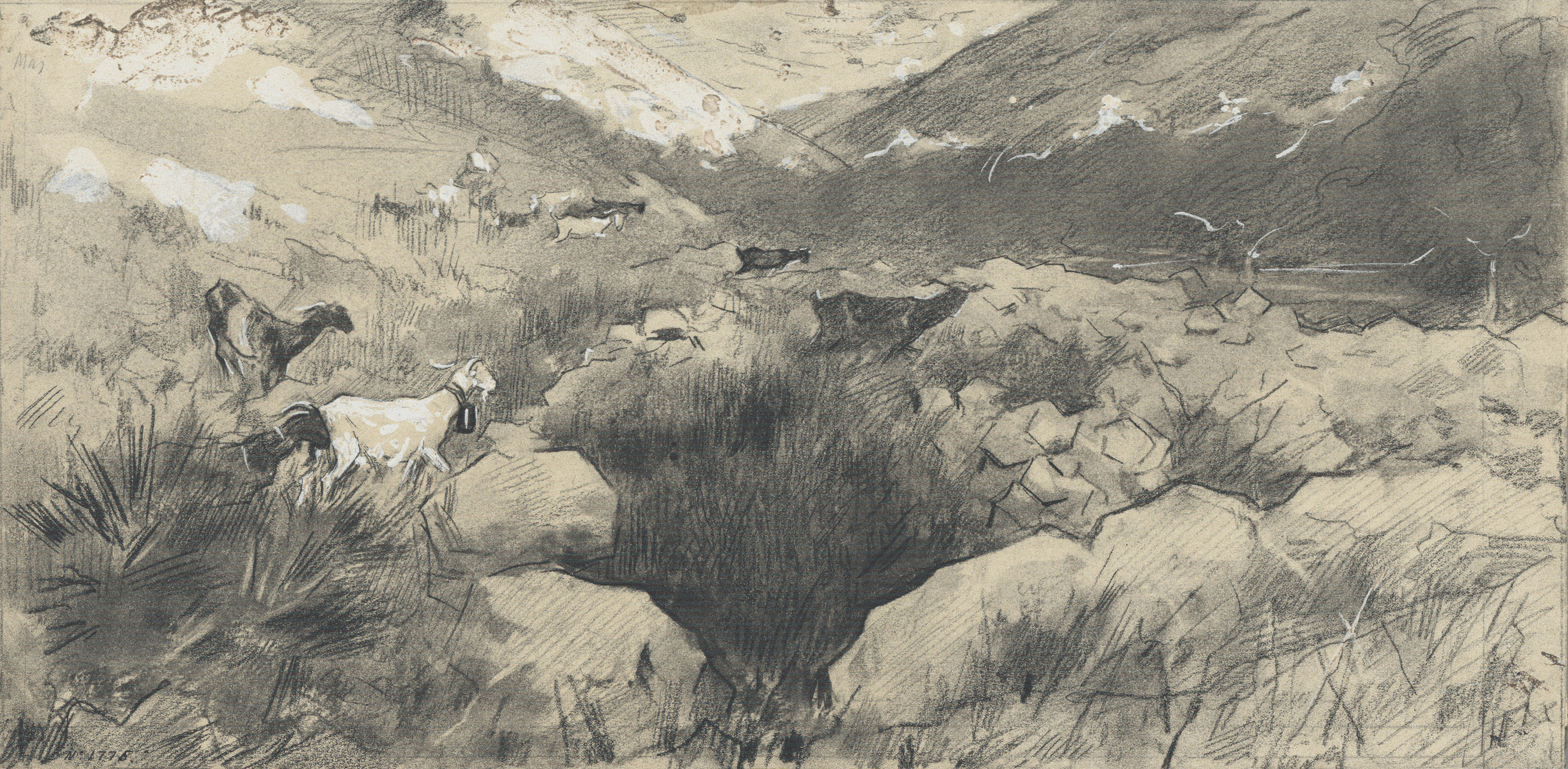 image for: Arcadi Mas i Fondevila - Estudi per al quadre «Pastoral» - Cap a 1898