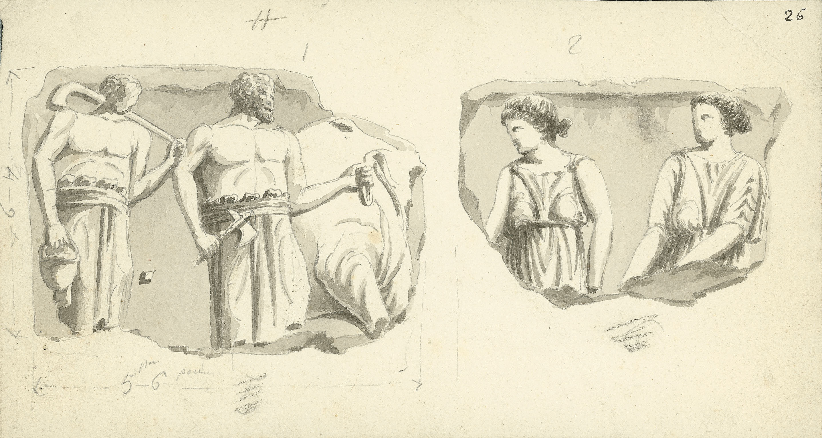 image for: Jacques Moulinier - Dos relleus trobats a Tarragona - Cap a 1801-1803