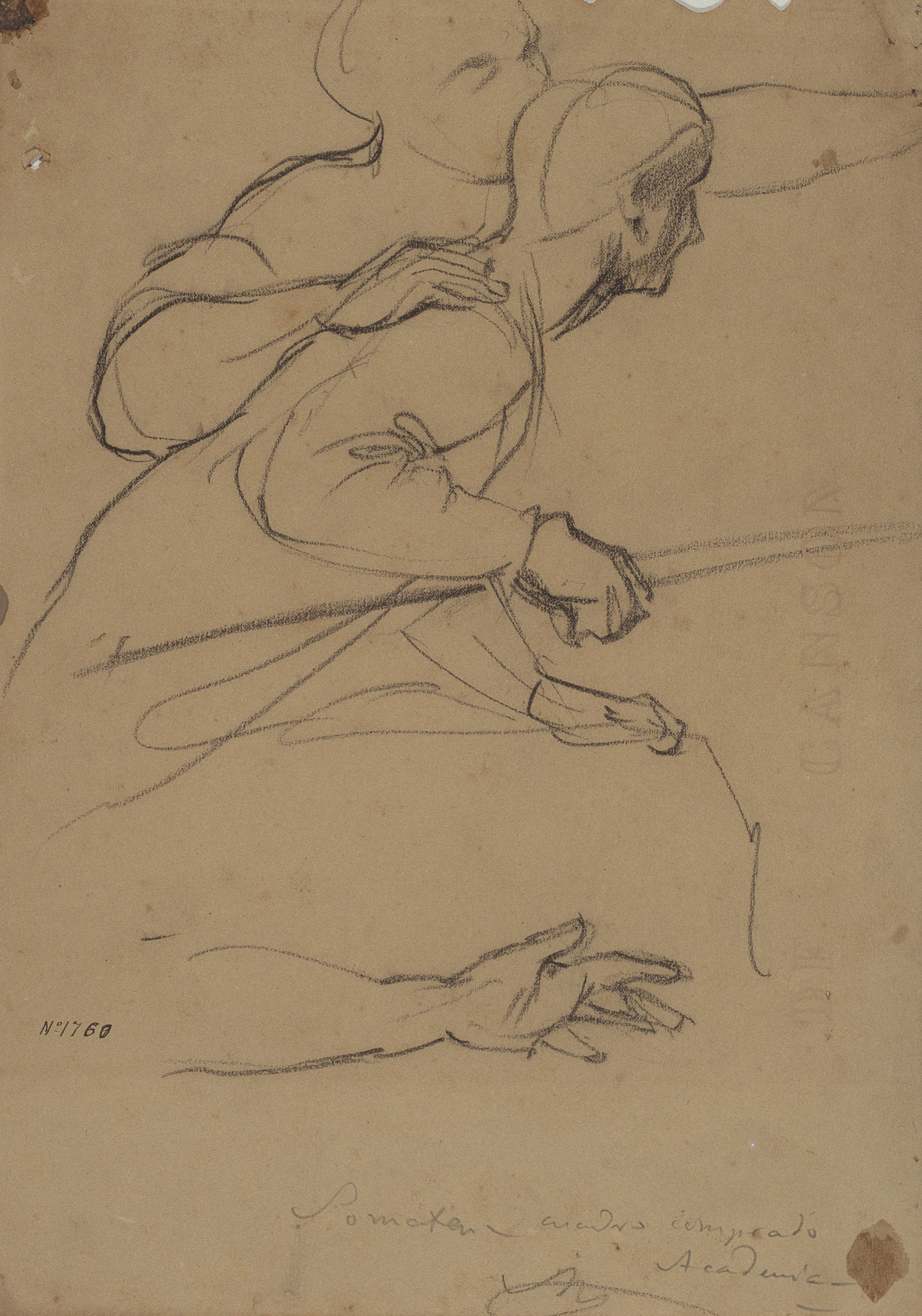 image for: Ramon Martí i Alsina - Preparatori per a la pintura «El Sometent del Bruc» - Cap a 1866