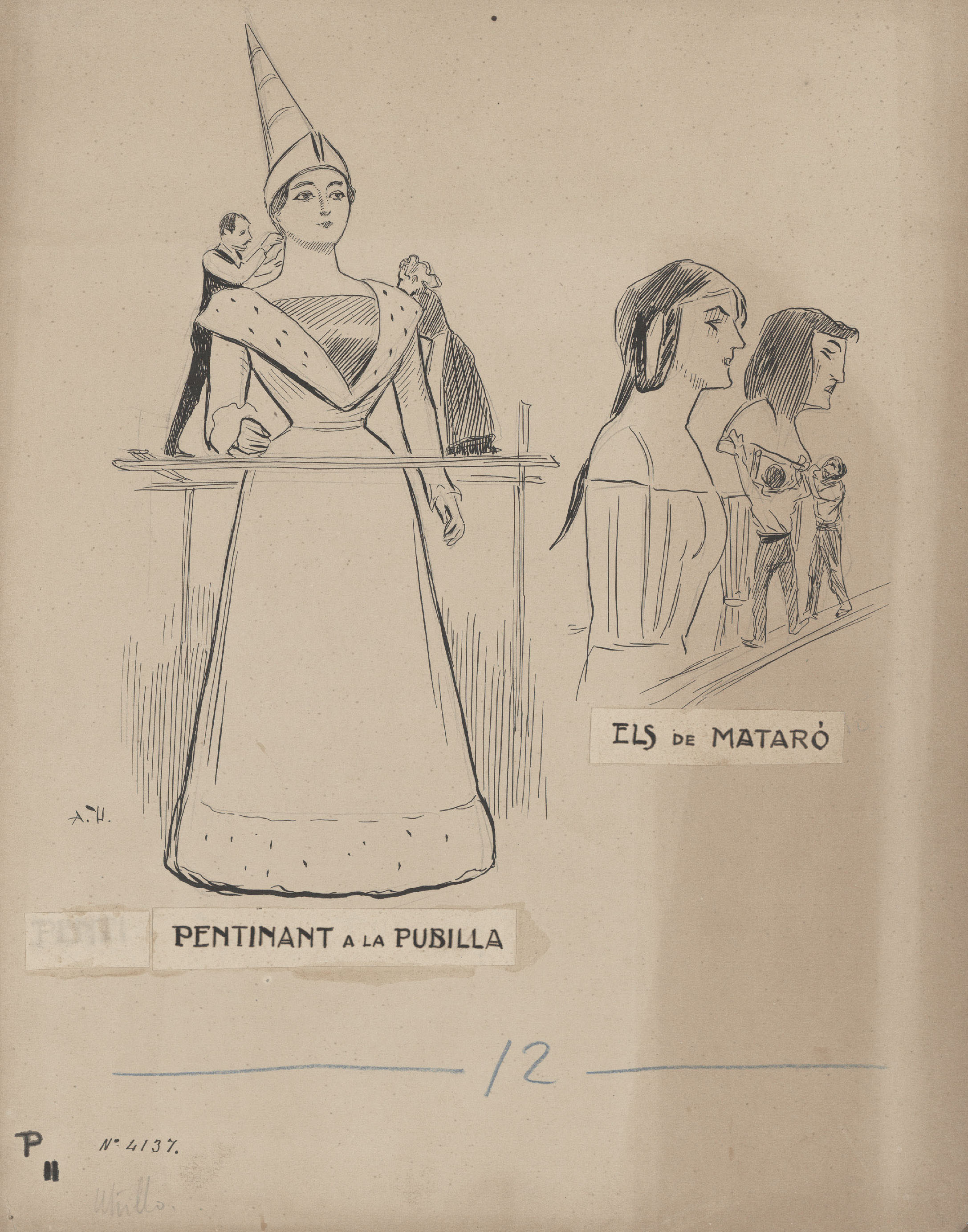 Antoni Utrillo - Pentinant a la pubilla i Els de Mataró - 1902 image for: Antoni Utrillo - Pentinant a la pubilla i Els de Mataró - 1902