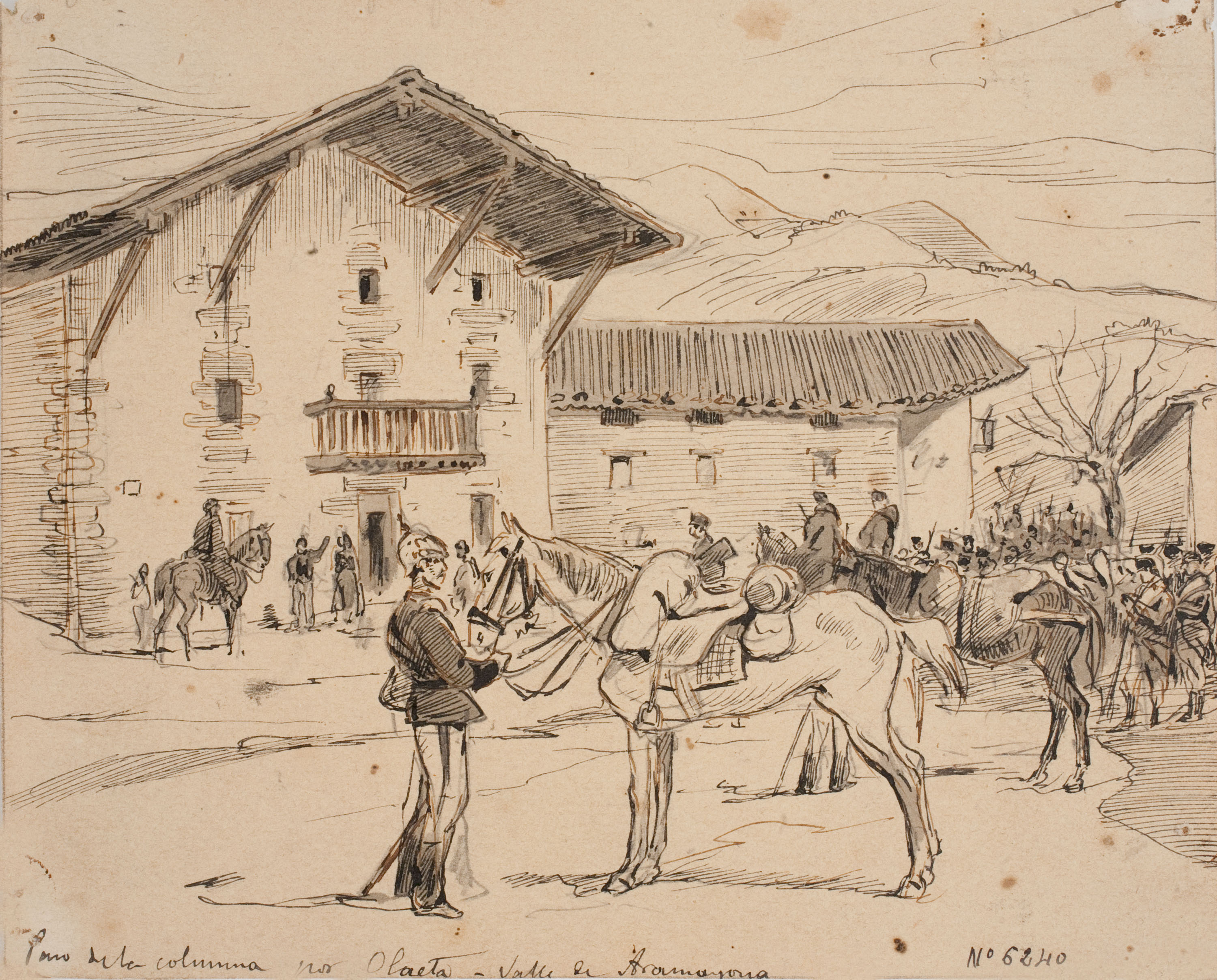 image for: Josep Lluís Pellicer - Paso de la columna por Olaeta, Valle de Aramayona - Cap a 1872-1876