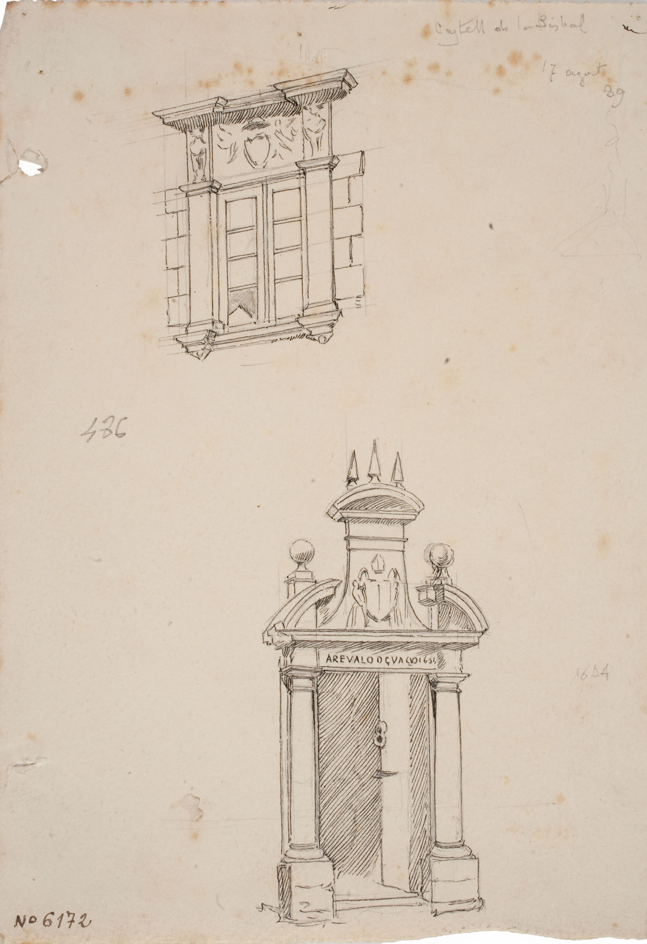 image for: Josep Lluís Pellicer - Porta i finestral del castell de La Bisbal - 1889