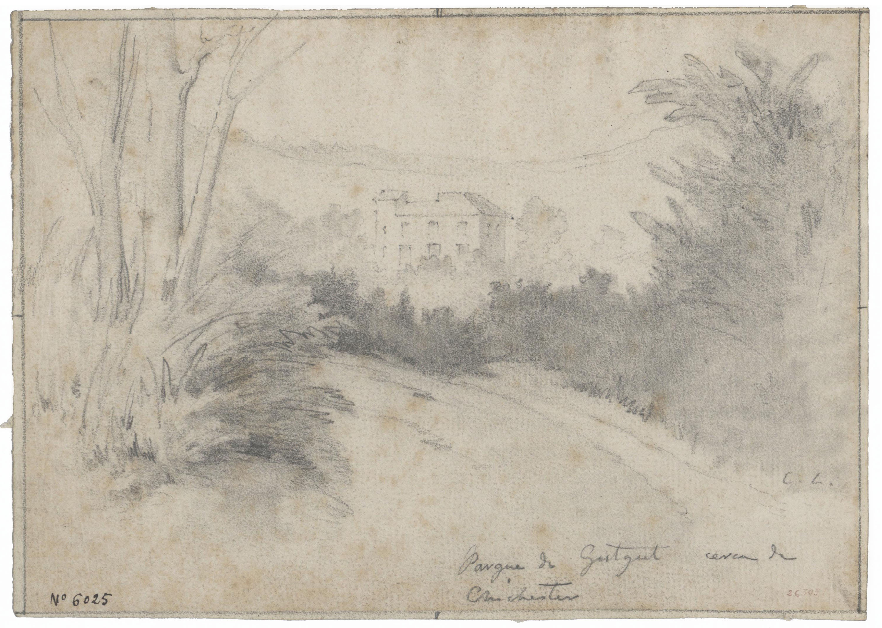 image for: Claudi Lorenzale - Vista del Parc de Gutgut [?] prop de Chichester - Cap a 1840-1850