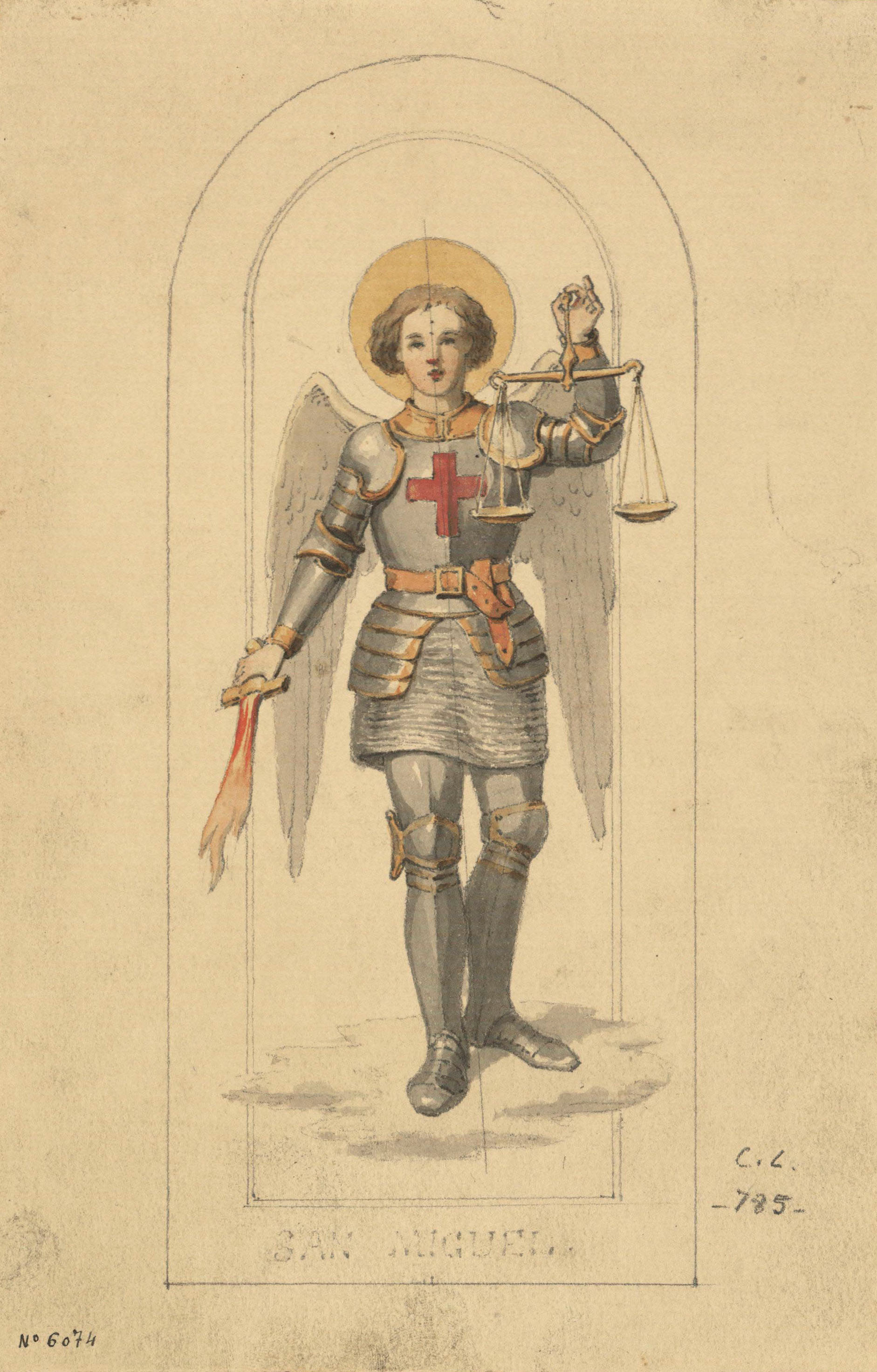 Claudi Lorenzale - Sant Miquel - Cap a 1850-1870 image for: Claudi Lorenzale - Sant Miquel - Cap a 1850-1870