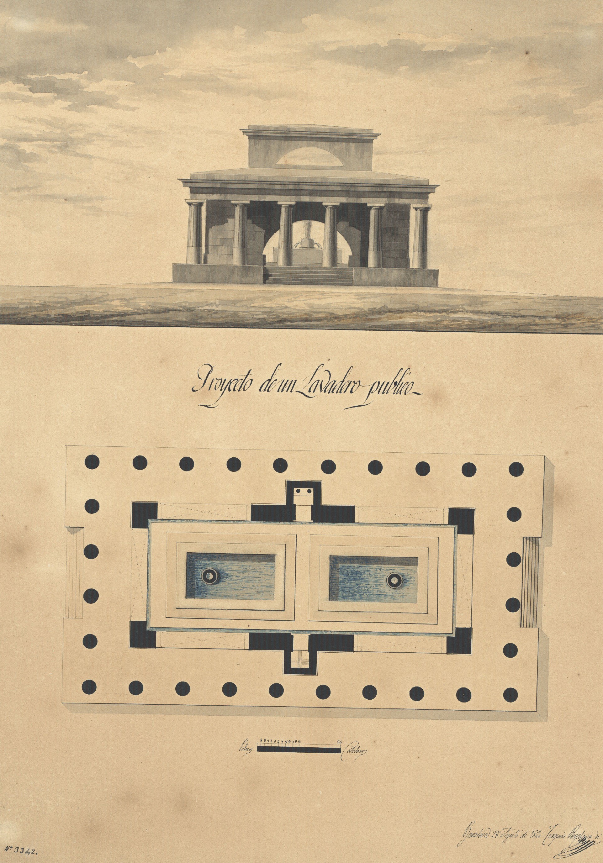 image for: Joaquim Rigalt - Proyecto de un Lavadero publico - 28 d'agost de 1820