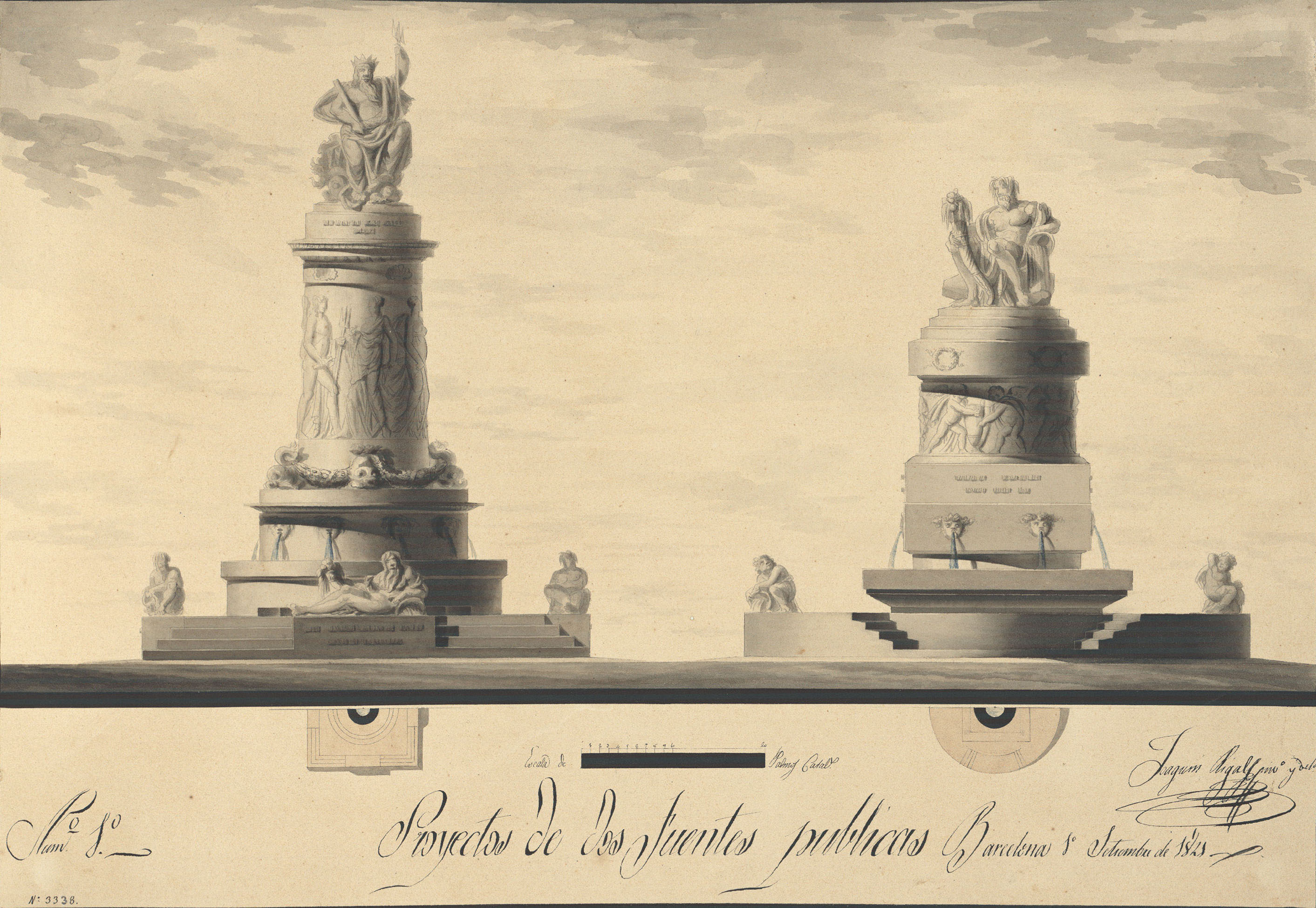 image for: Joaquim Rigalt - Proyectos de dos fuentes publicas - Setembre de 1821